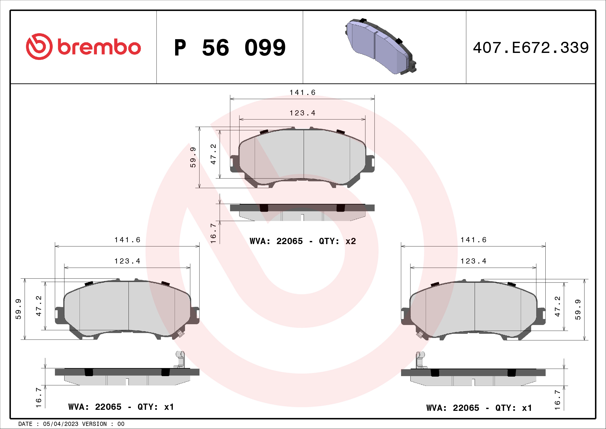 Brembo Remblokset P 56 099