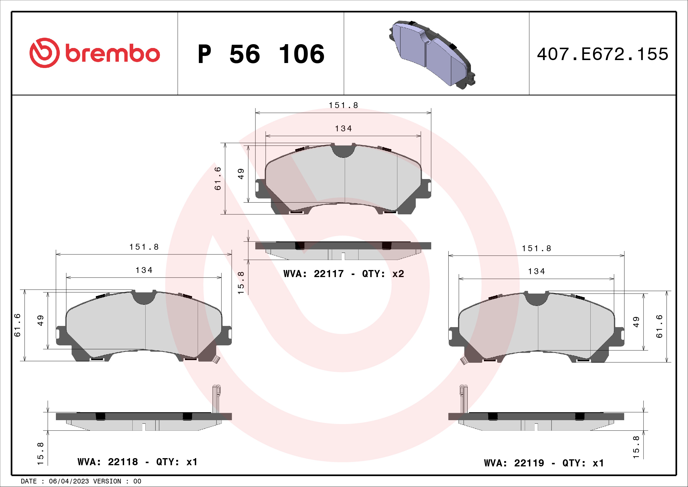 Brembo Remblokset P 56 106