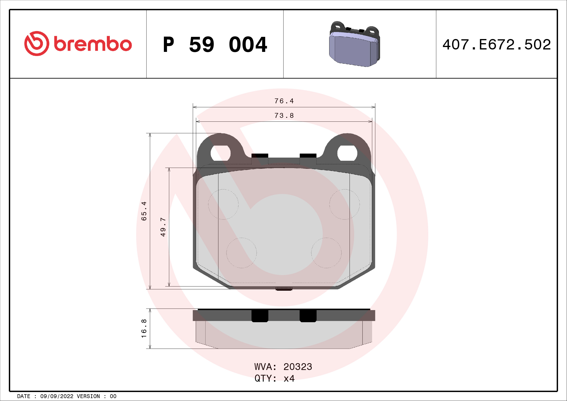 Brembo Remblokset P 59 004