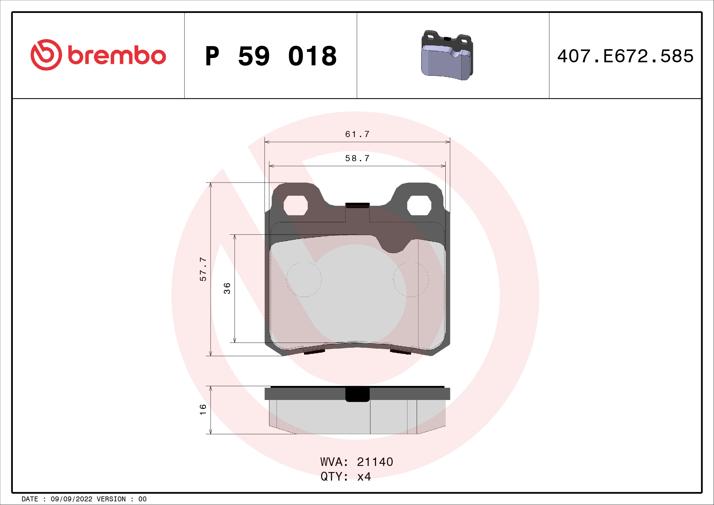 Brembo Remblokset P 59 018