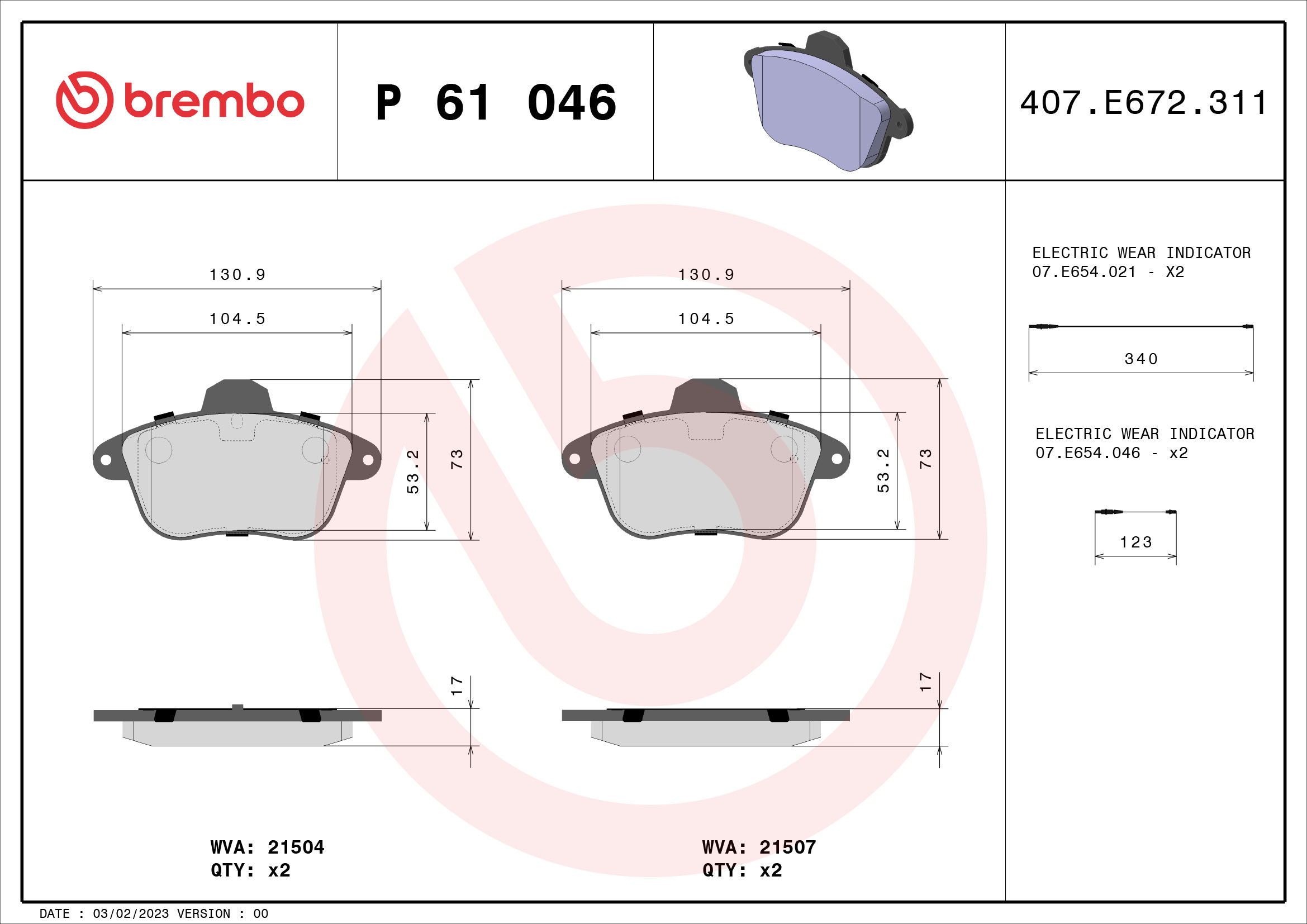 Brembo Remblokset P 61 046