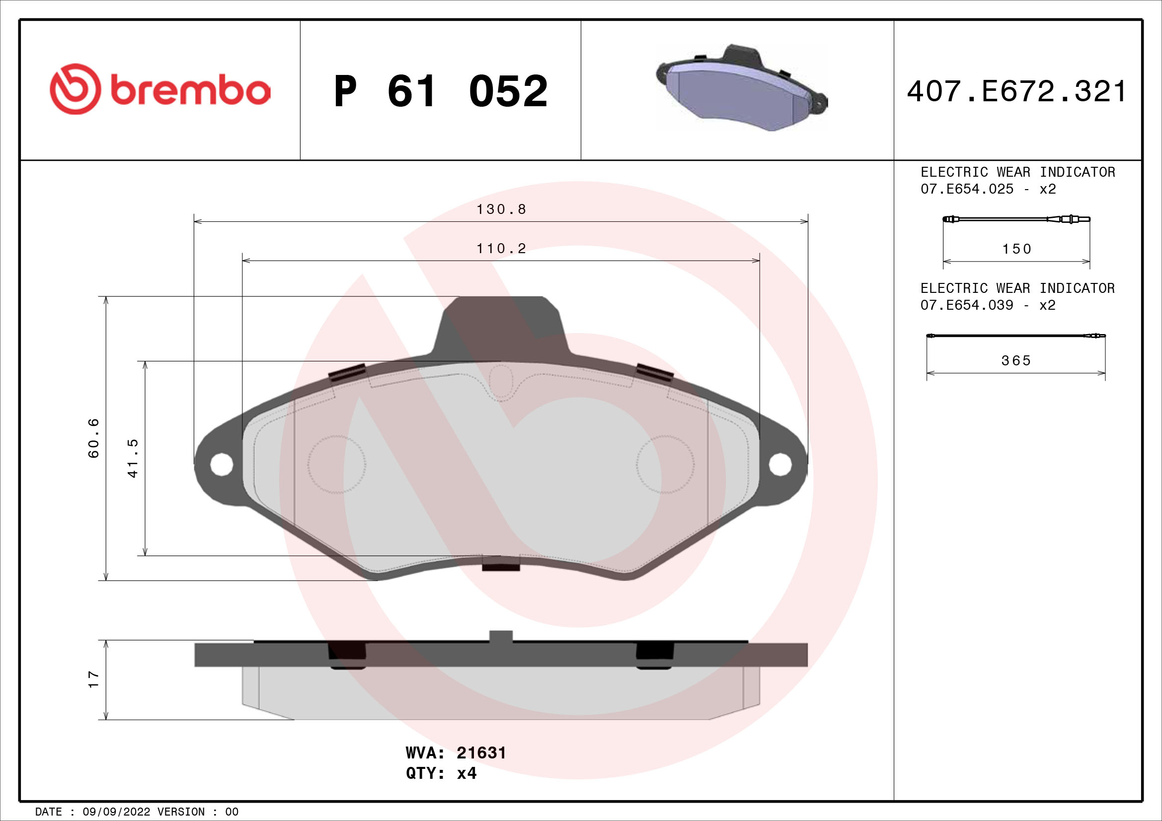Brembo Remblokset P 61 052