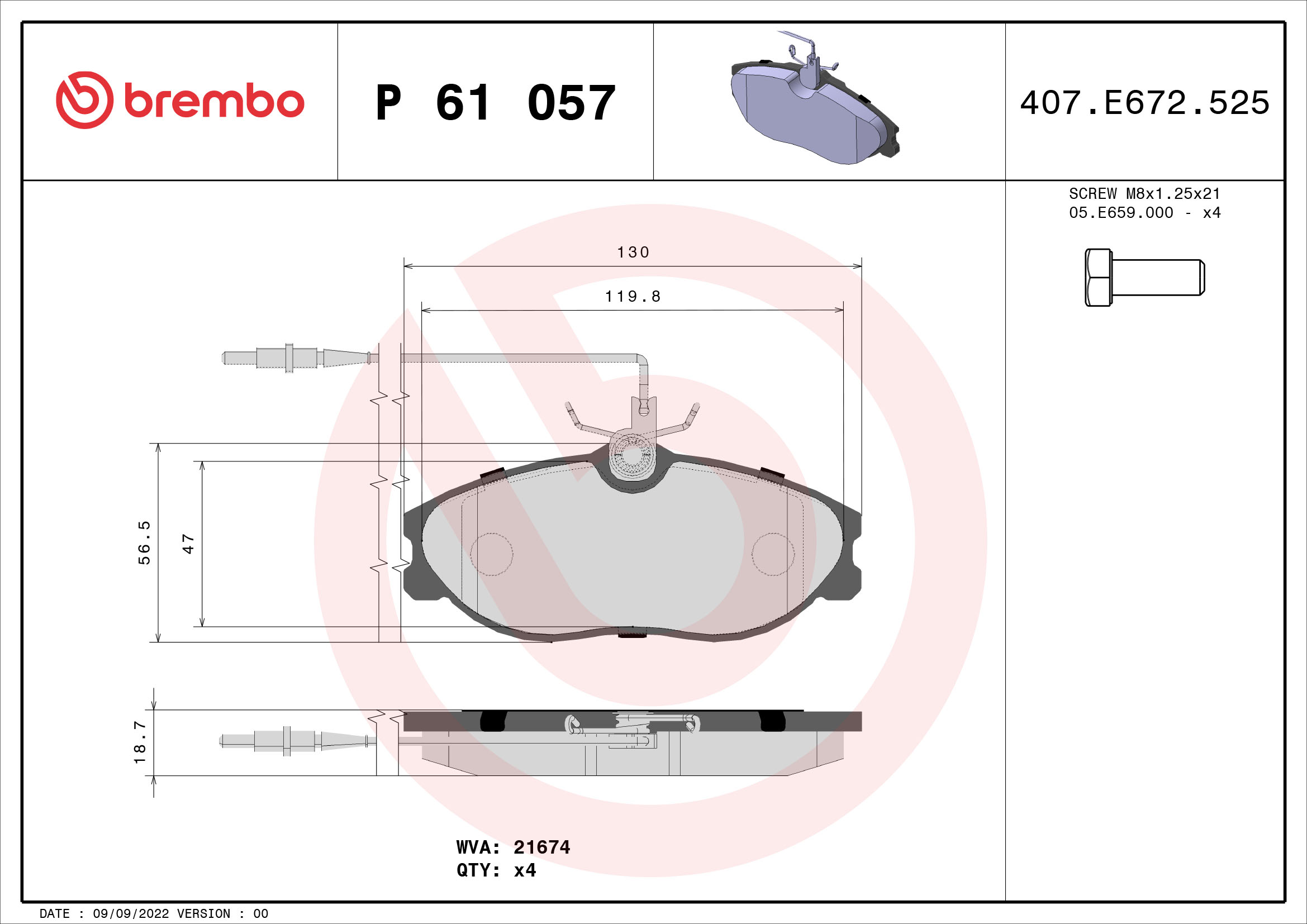Brembo Remblokset P 61 057