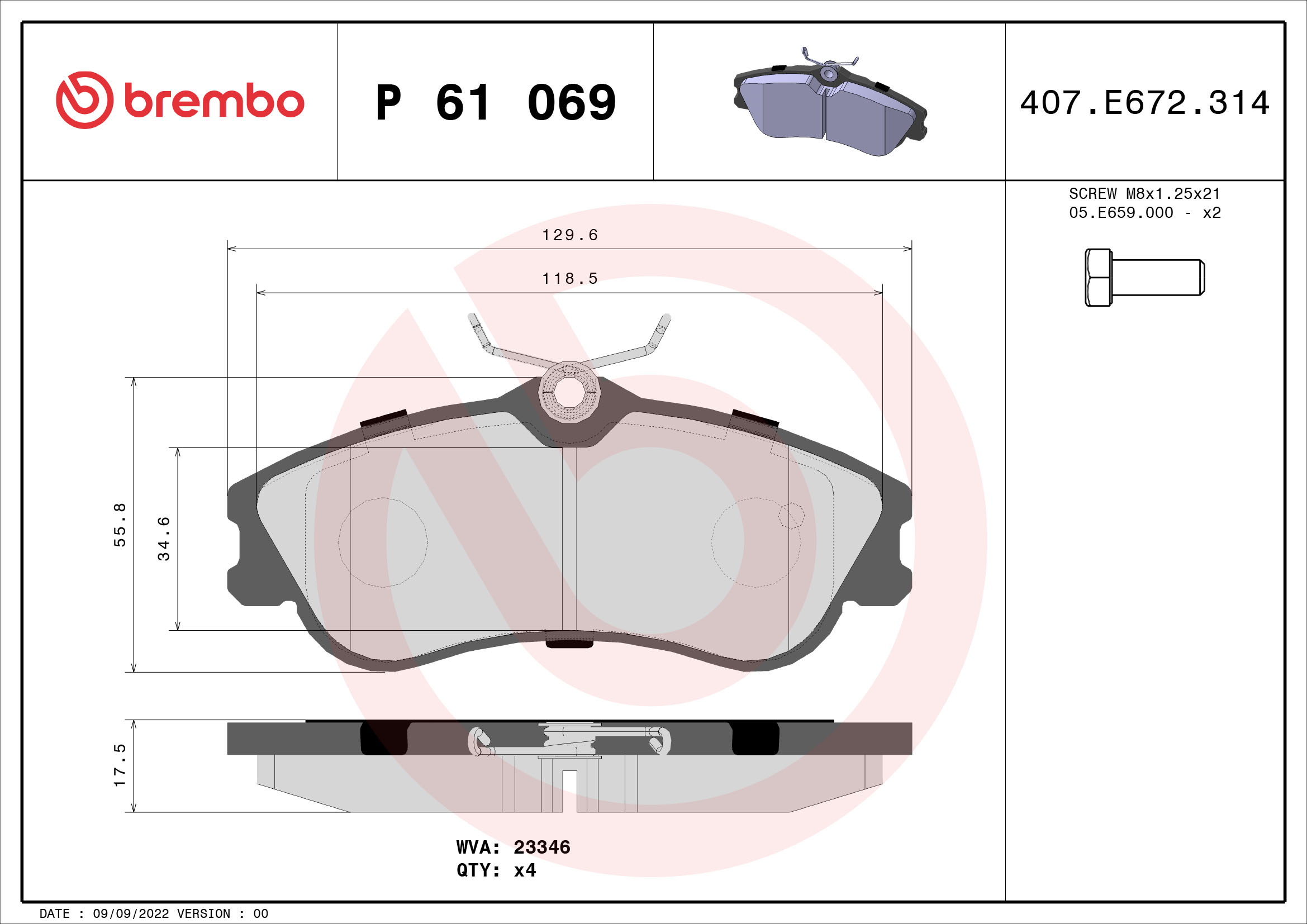 Brembo Remblokset P 61 069