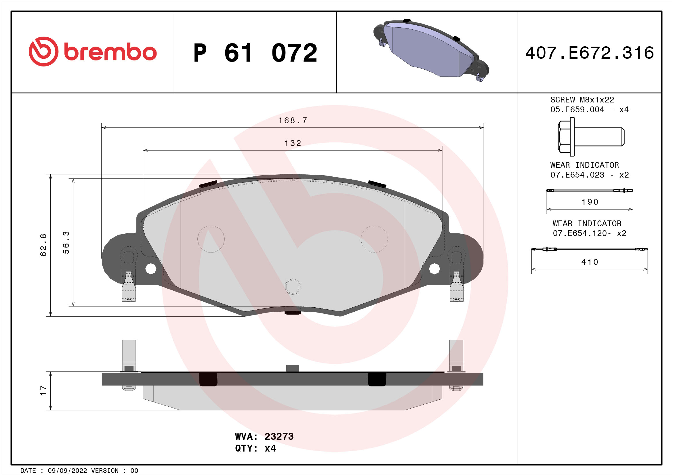 Brembo Remblokset P 61 072