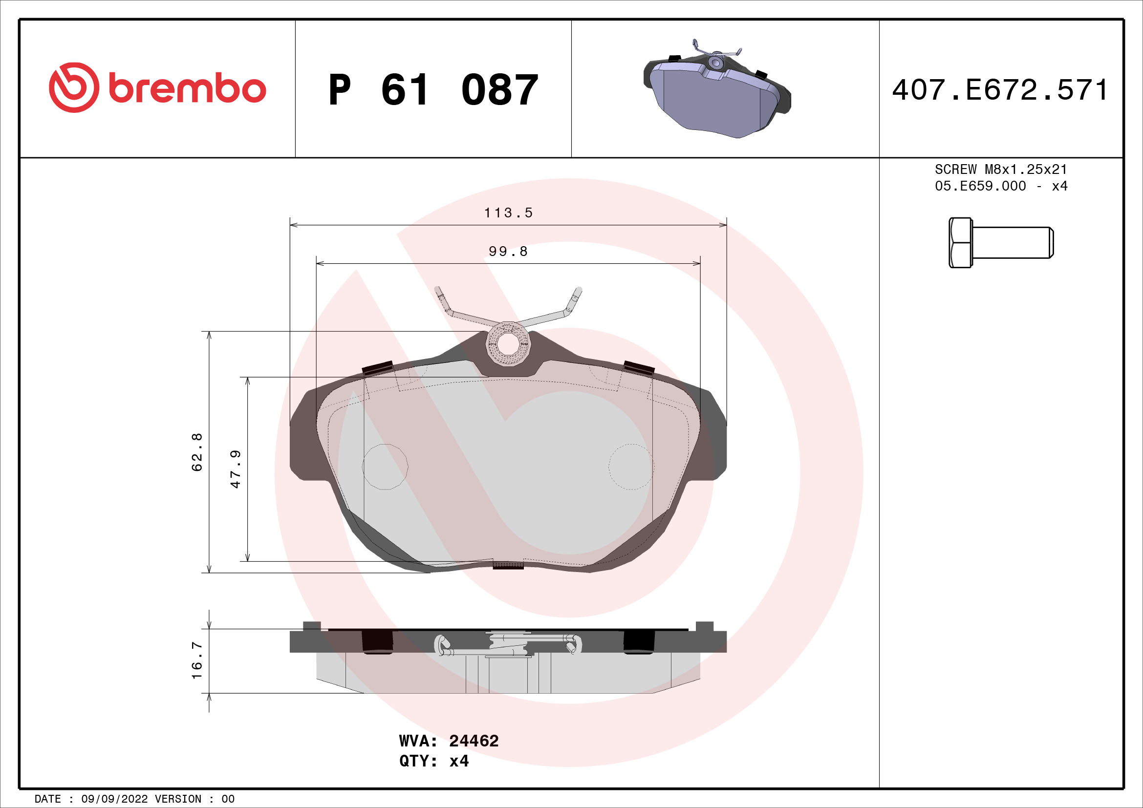 Brembo Remblokset P 61 087
