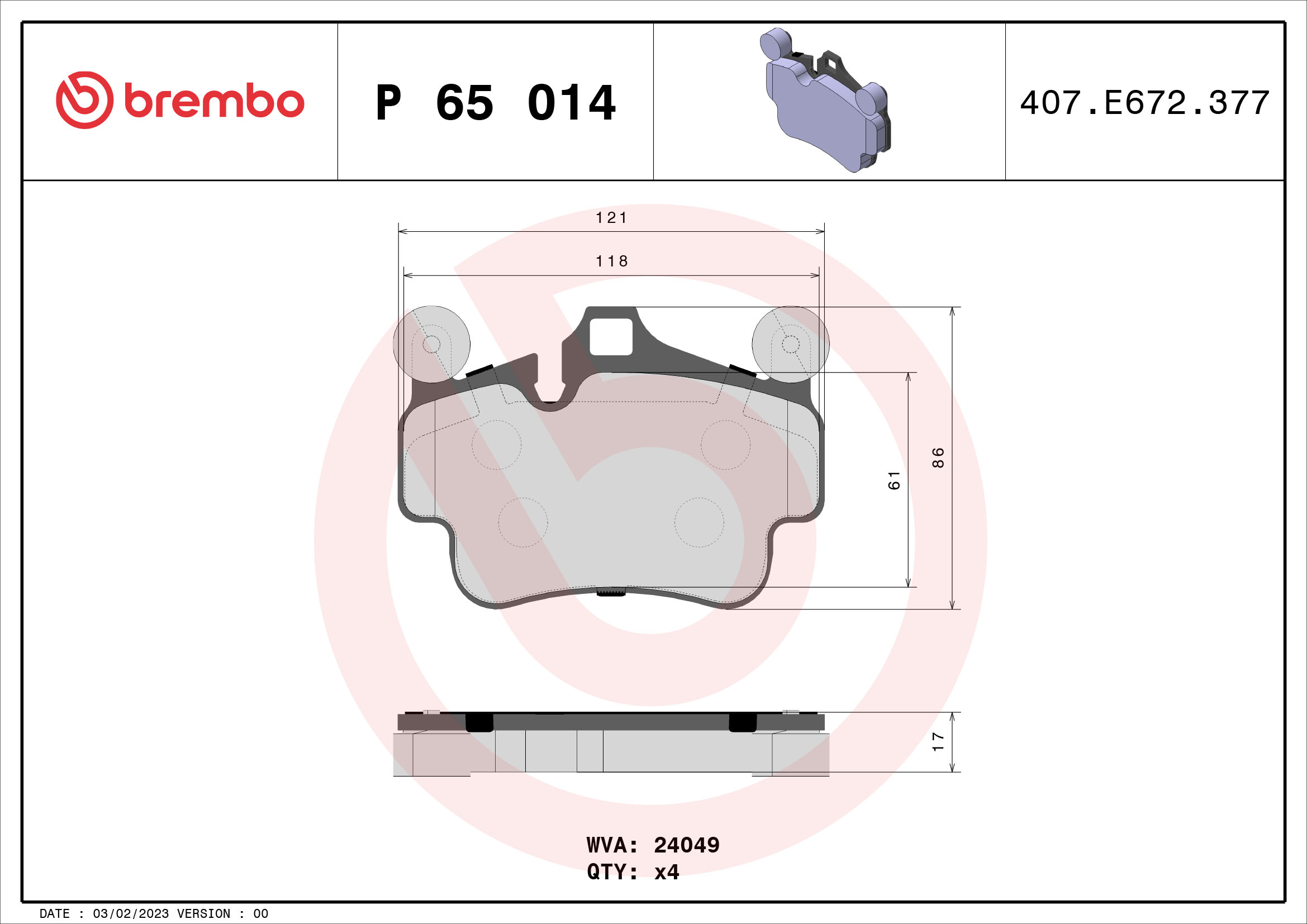 Brembo Remblokset P 65 014