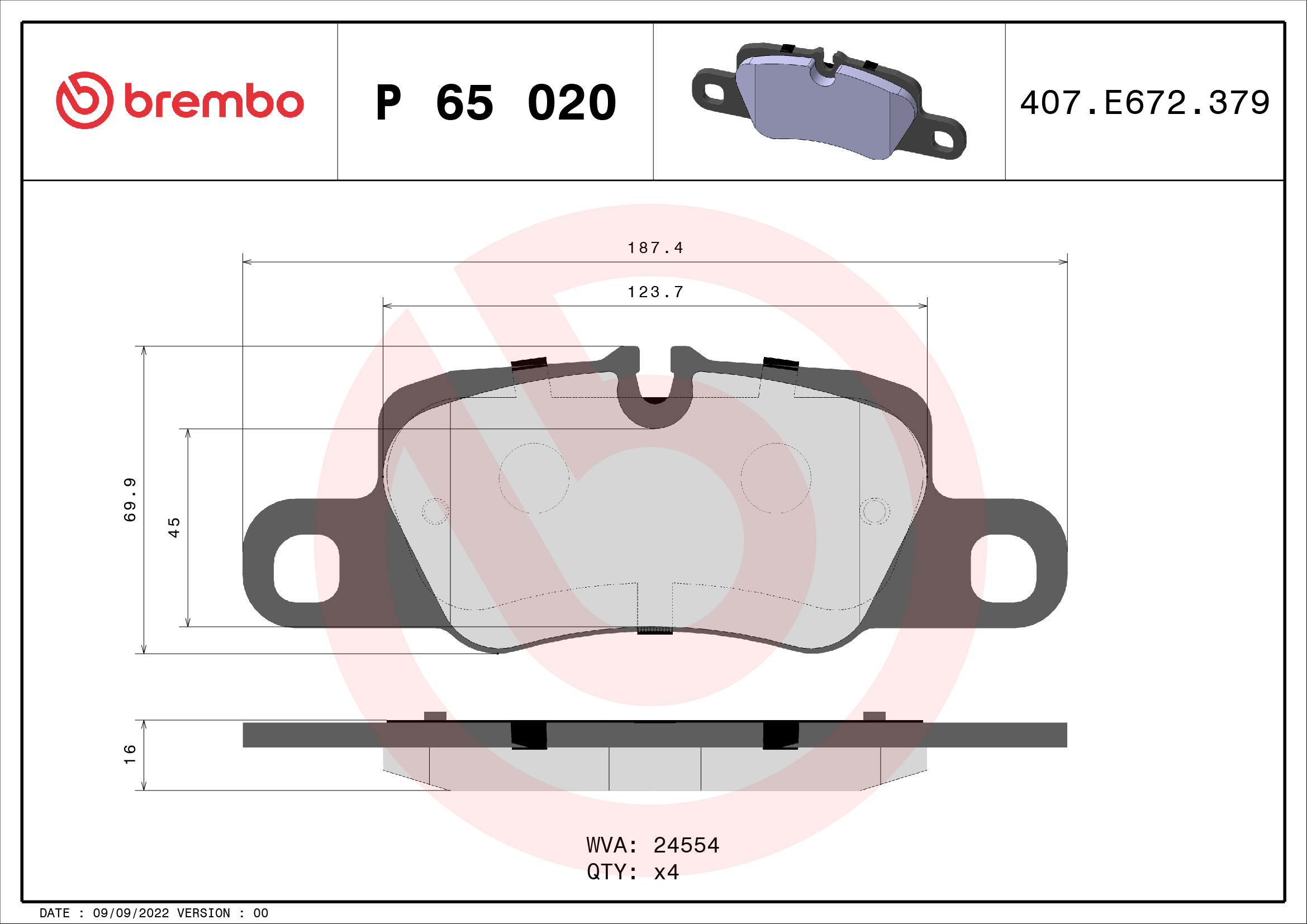 Brembo Remblokset P 65 020