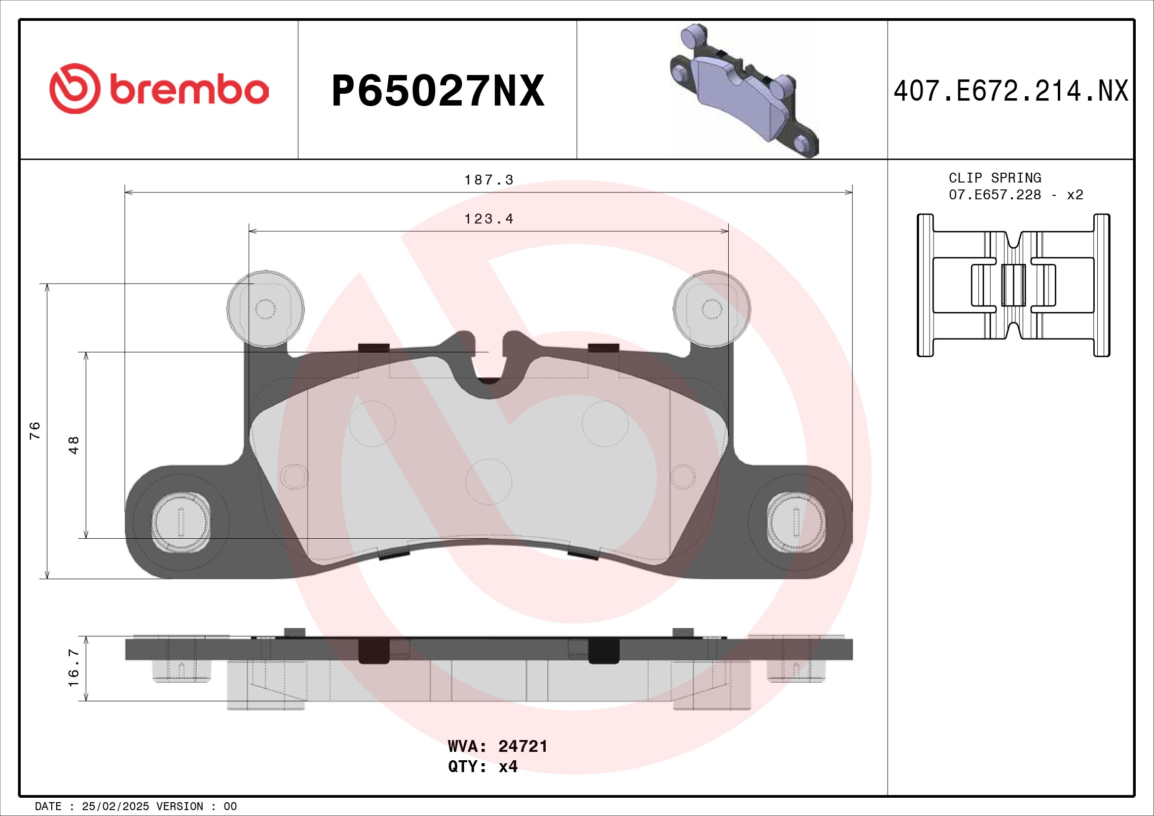 Brembo Remblokkenset, schijfrem P65027NX