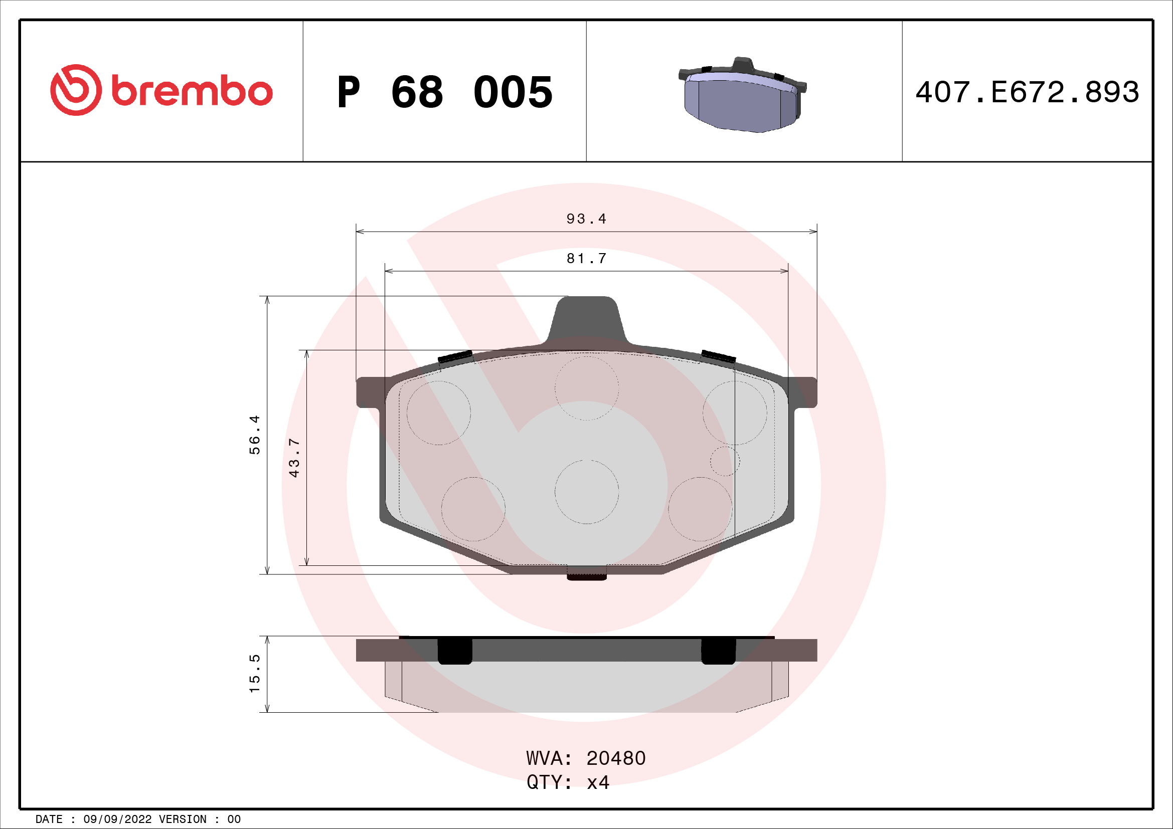 Brembo Remblokset P 68 005