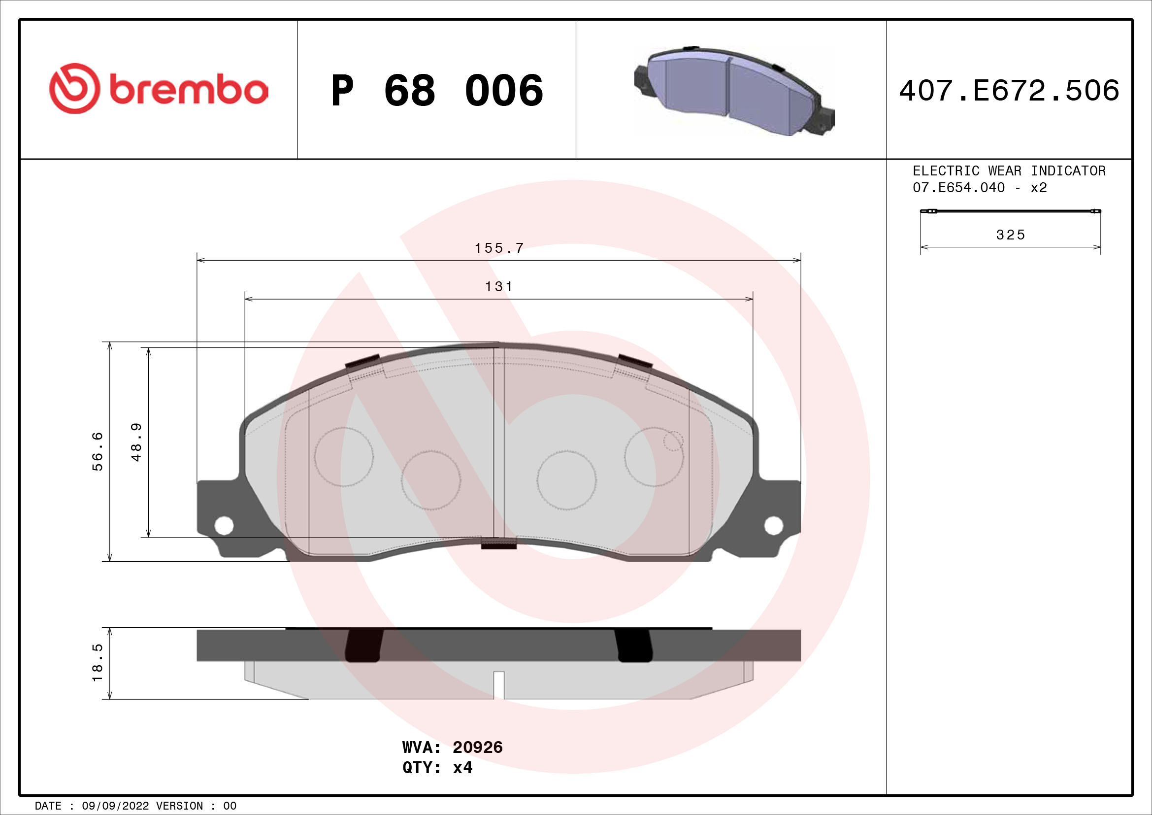 Brembo Remblokset P 68 006