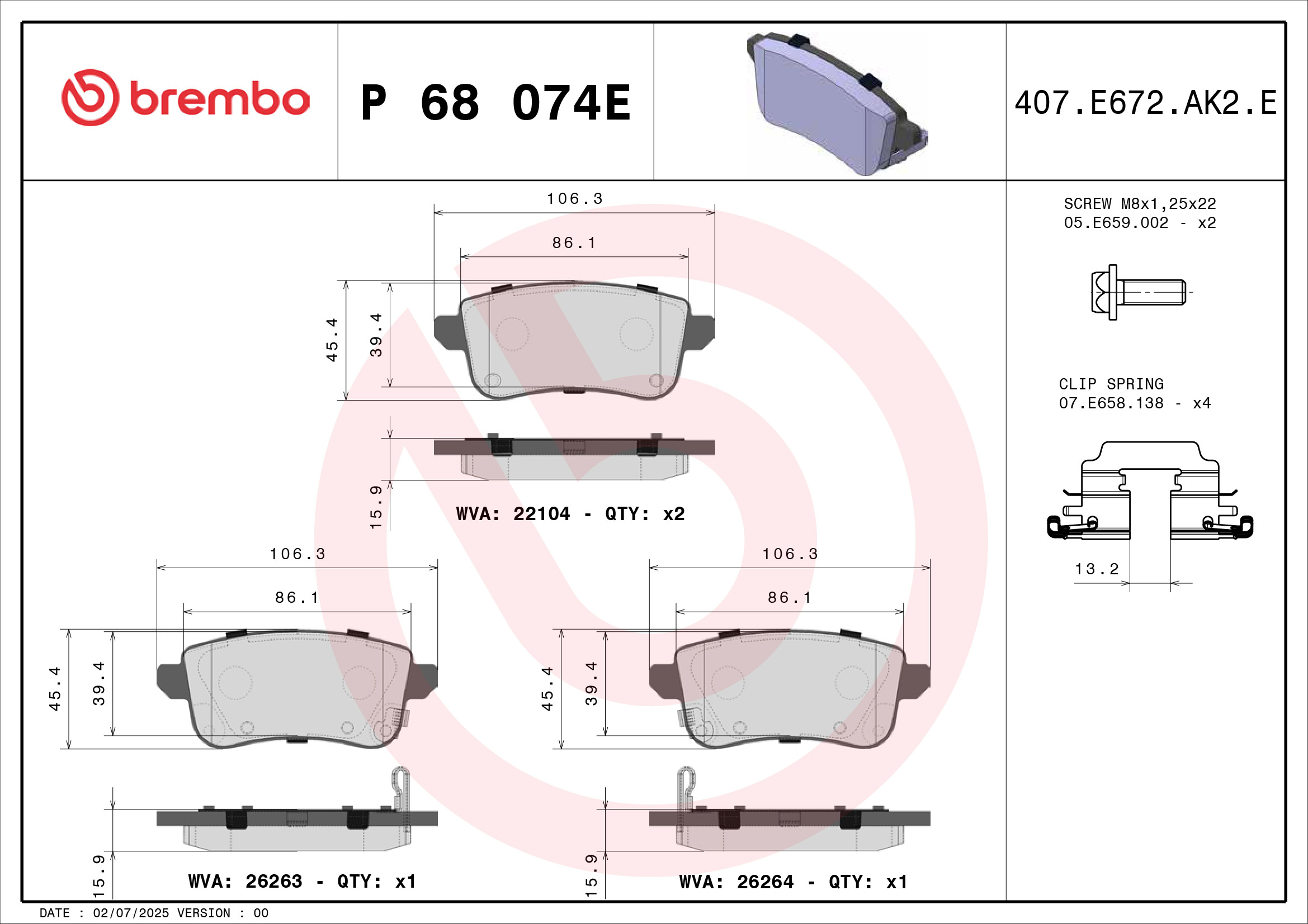 Brembo Remblokset P 68 074E