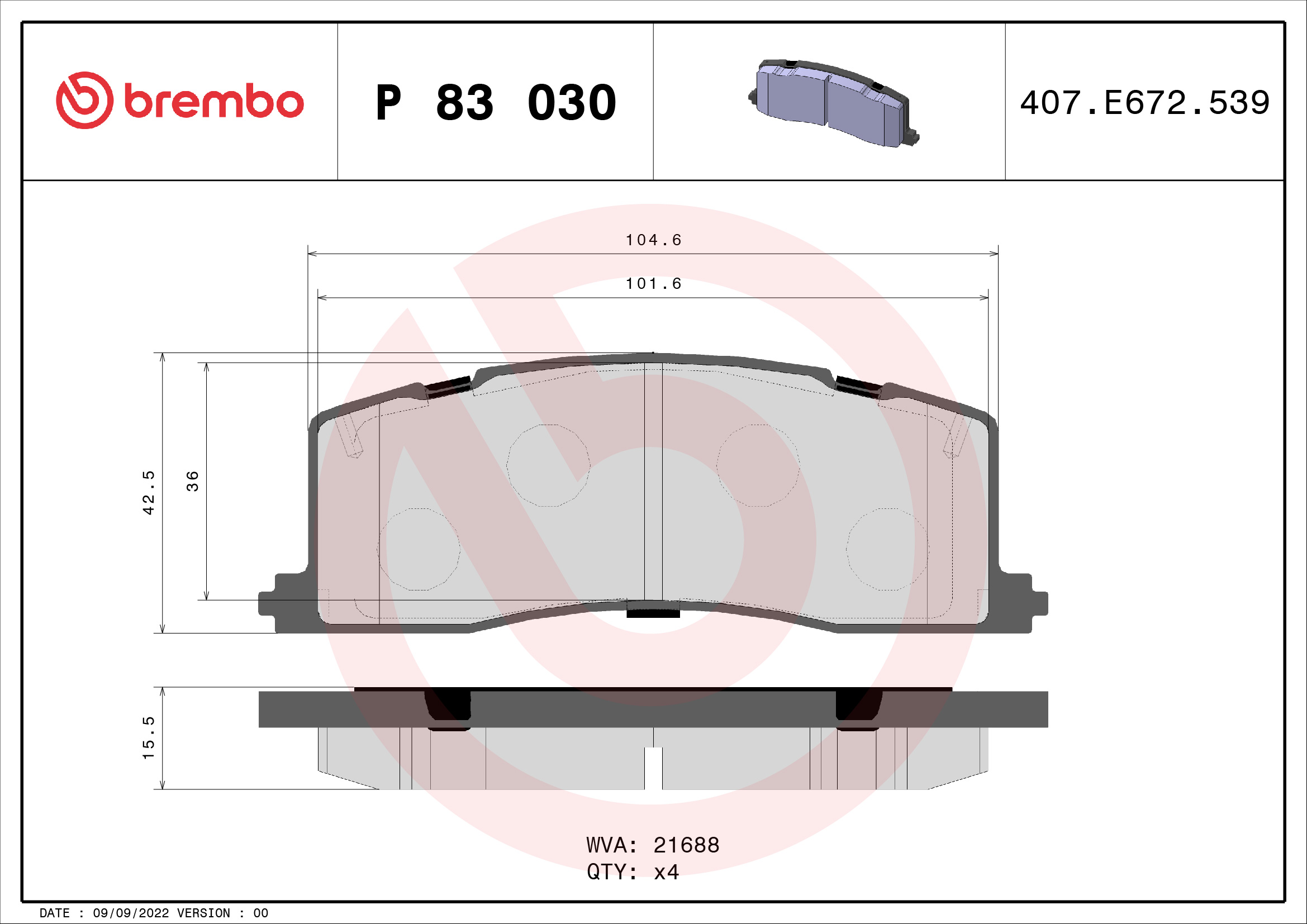 Brembo Remblokset P 83 030