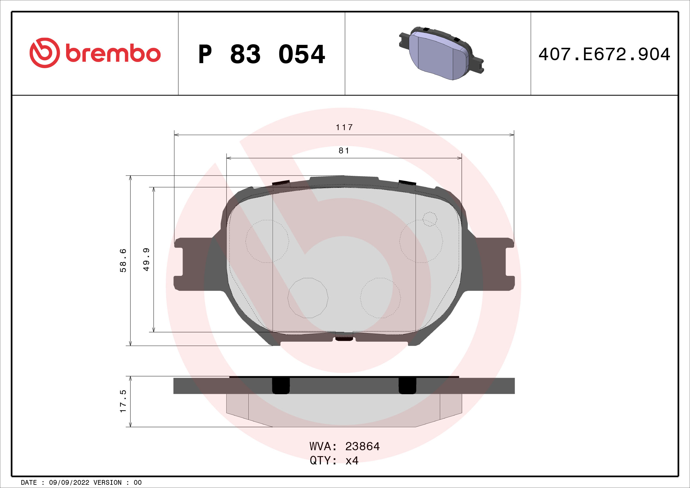 Brembo Remblokset P 83 054