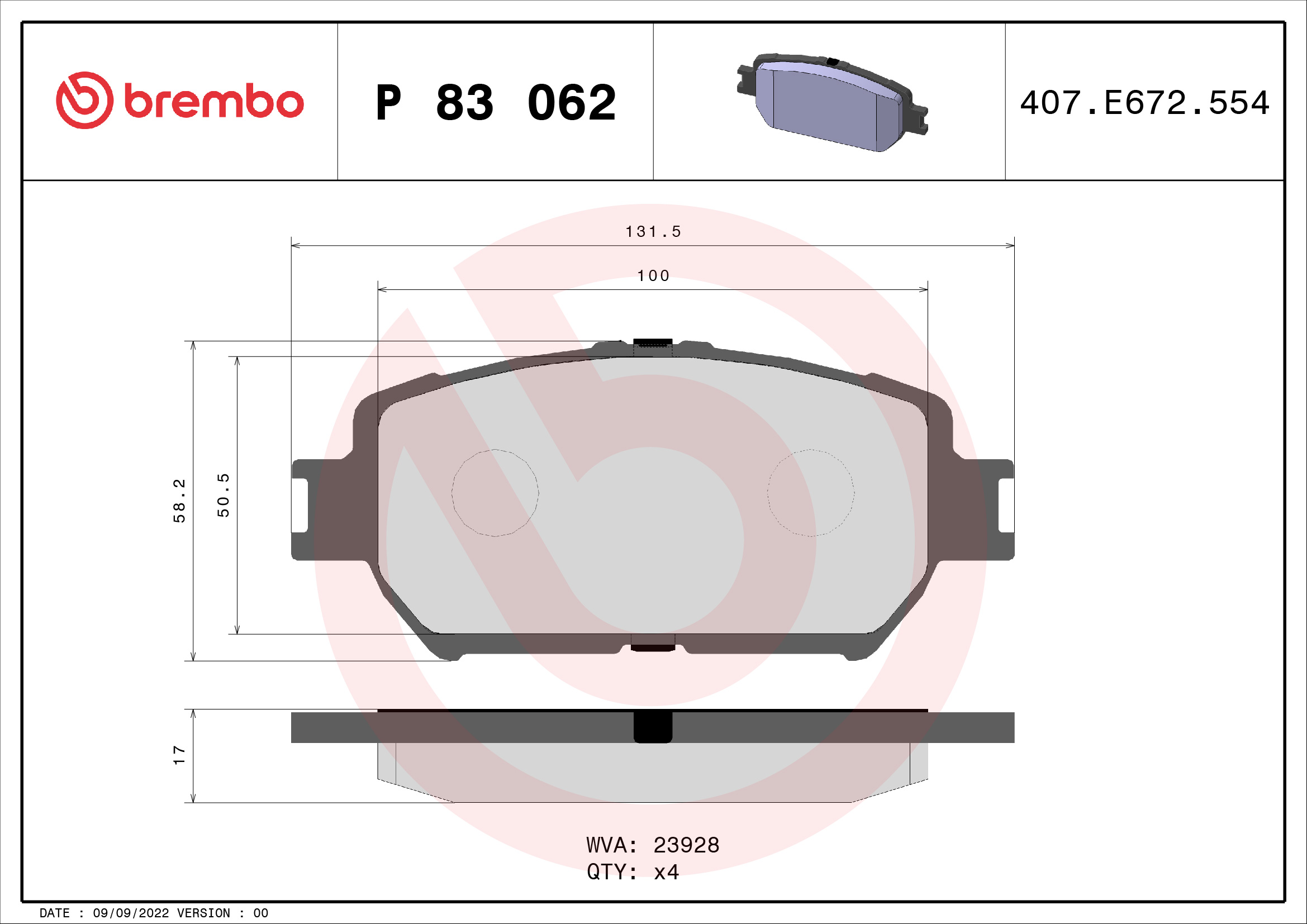 Brembo Remblokset P 83 062