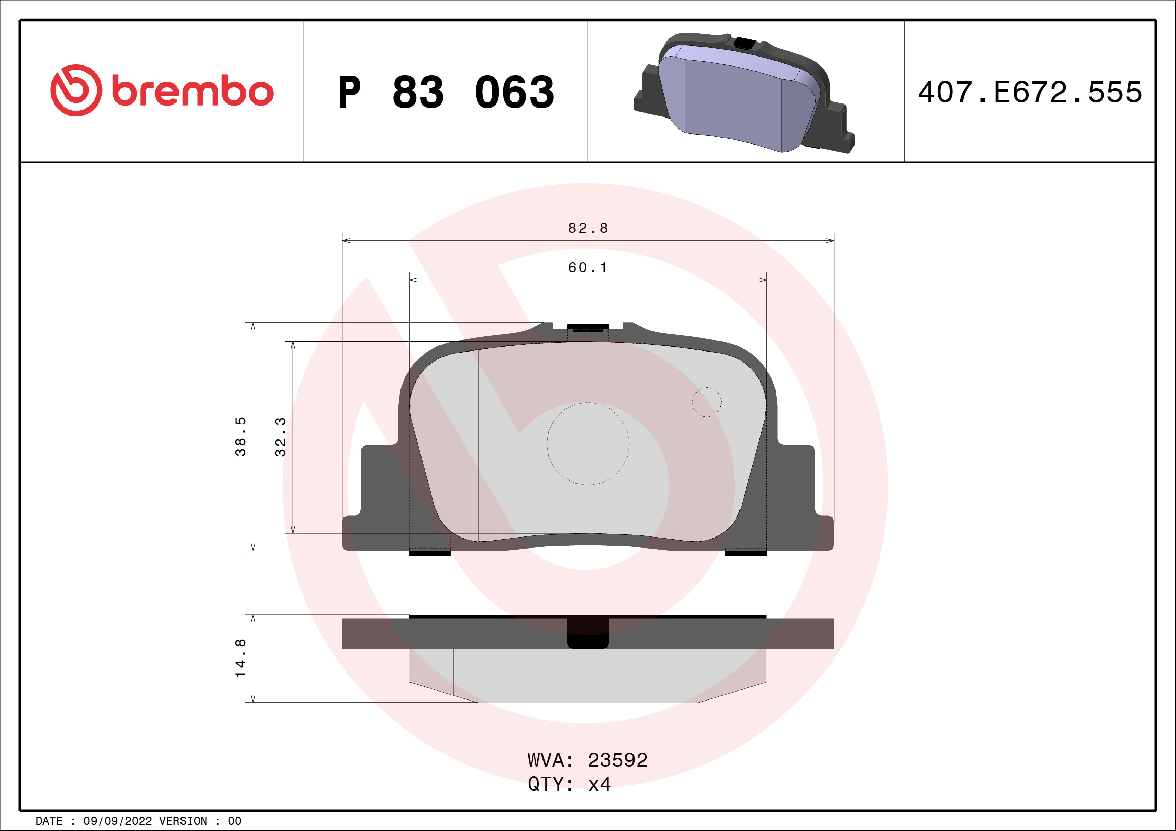 Brembo Remblokset P 83 063