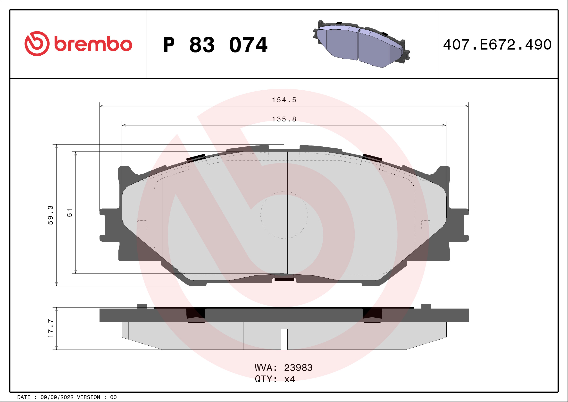 Brembo Remblokset P 83 074