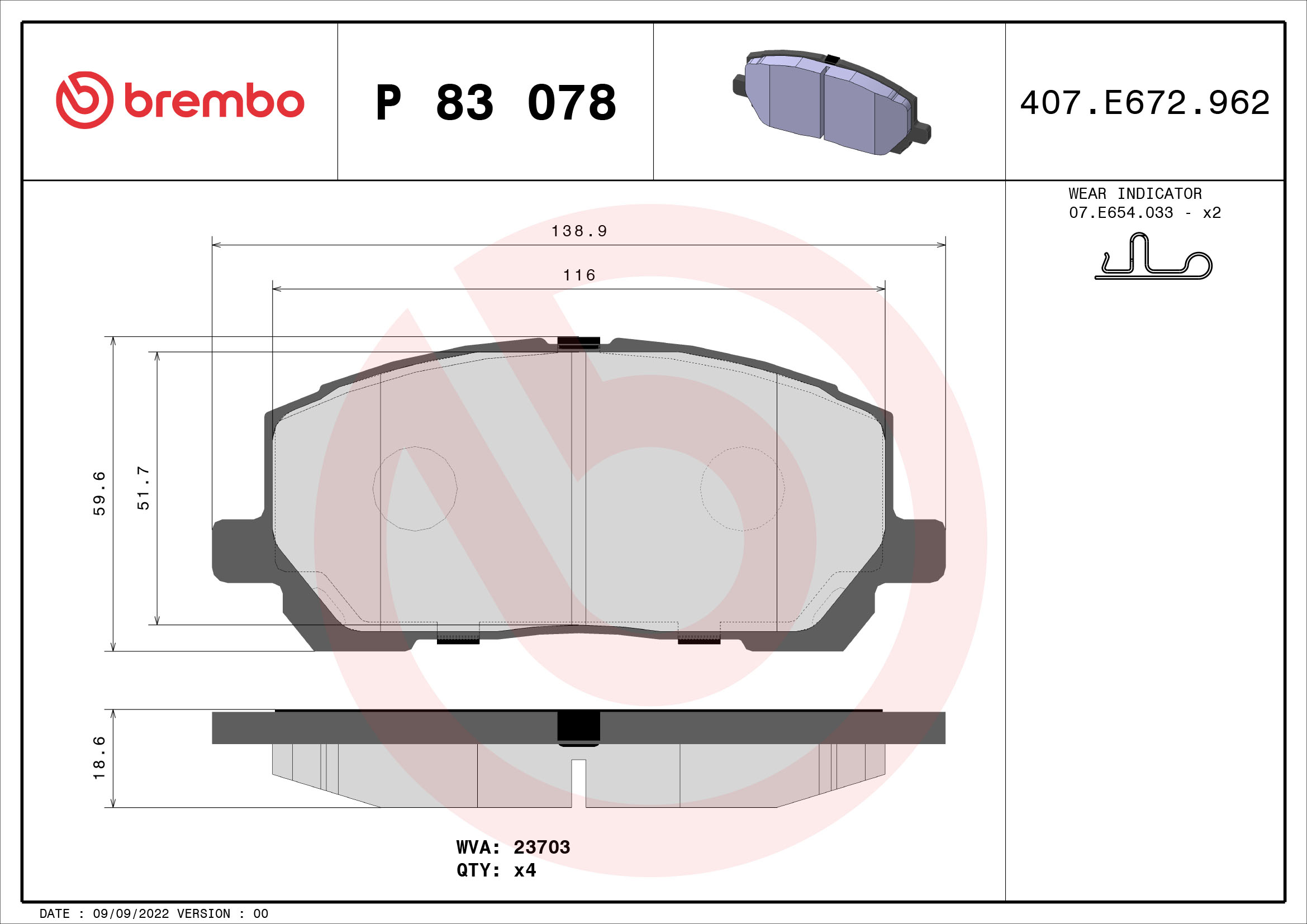 Brembo Remblokset P 83 078