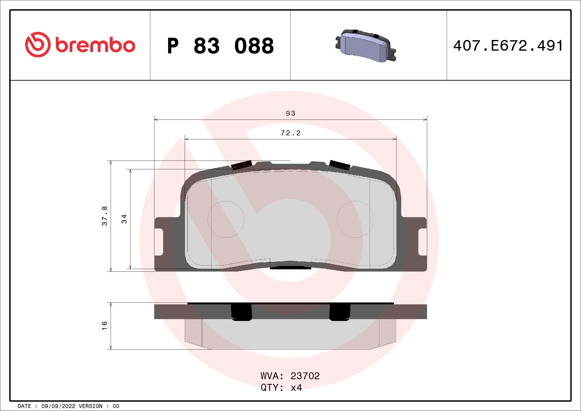 Brembo Remblokset P 83 088