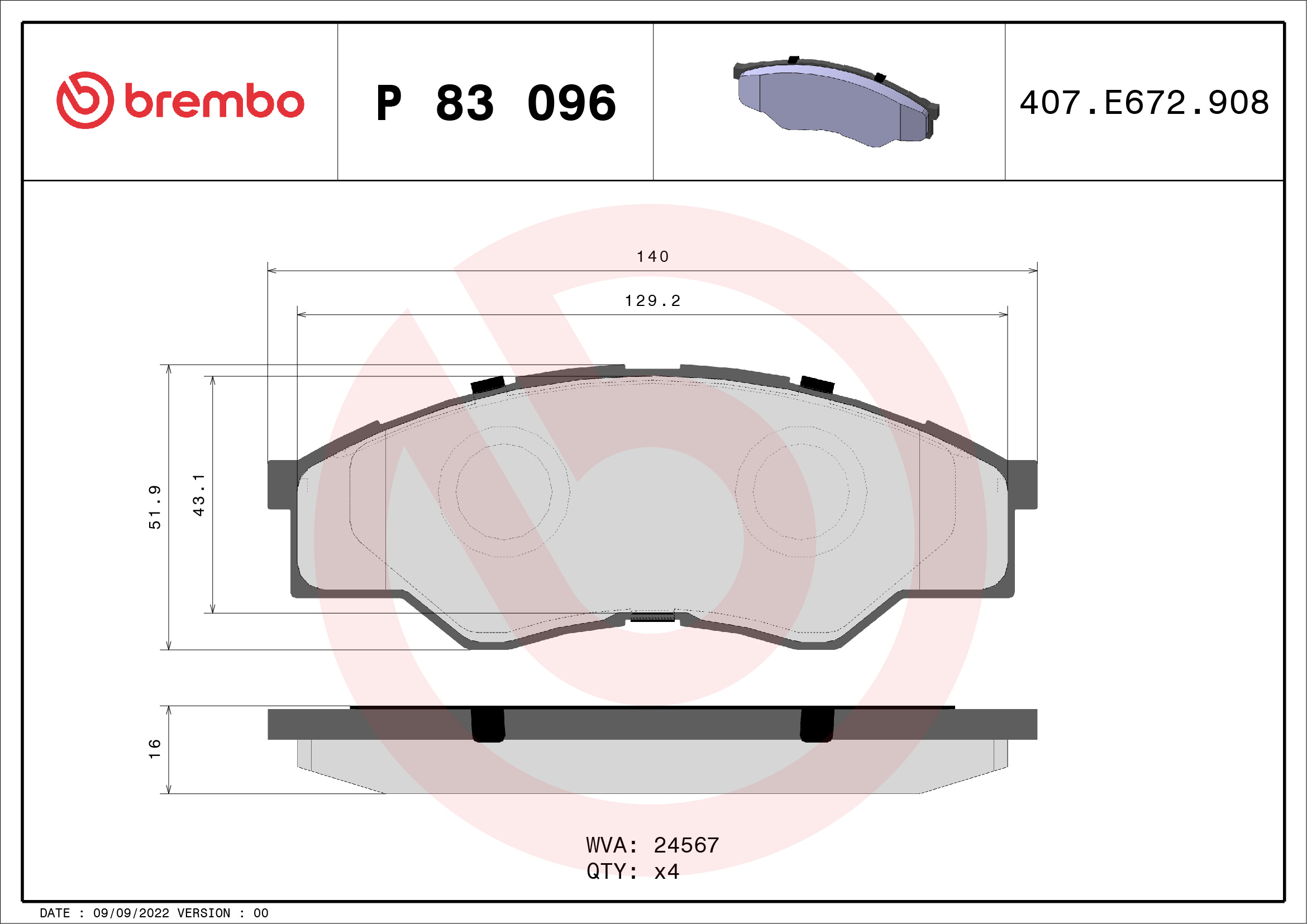 Brembo Remblokset P 83 096