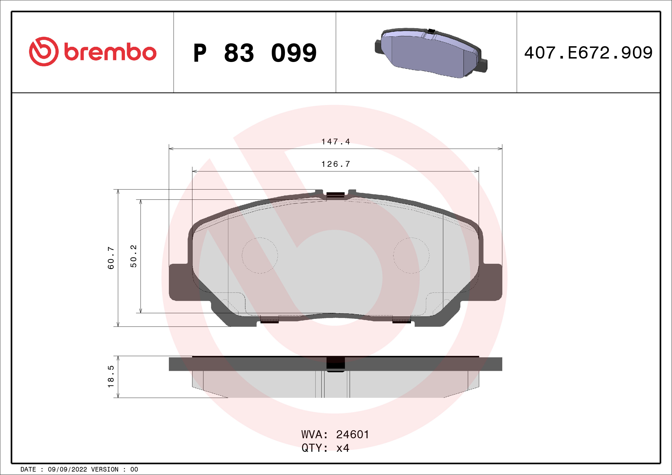 Brembo Remblokset P 83 099