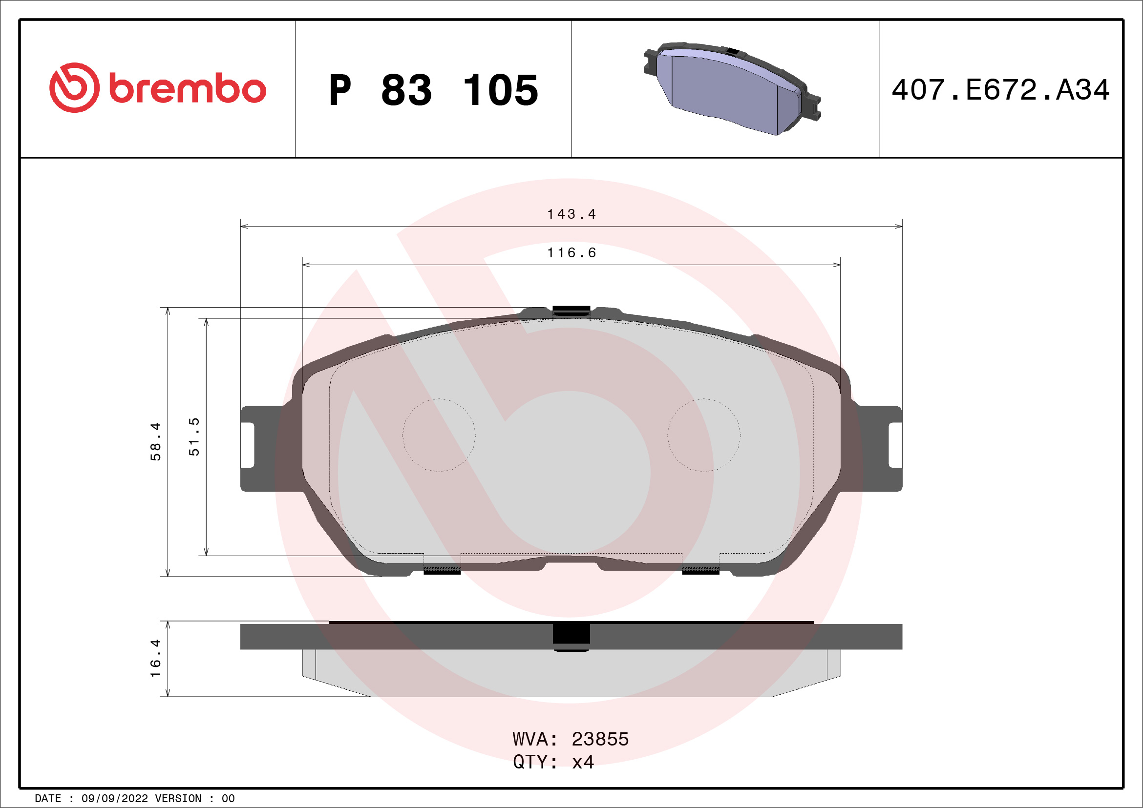 Brembo Remblokset P 83 105