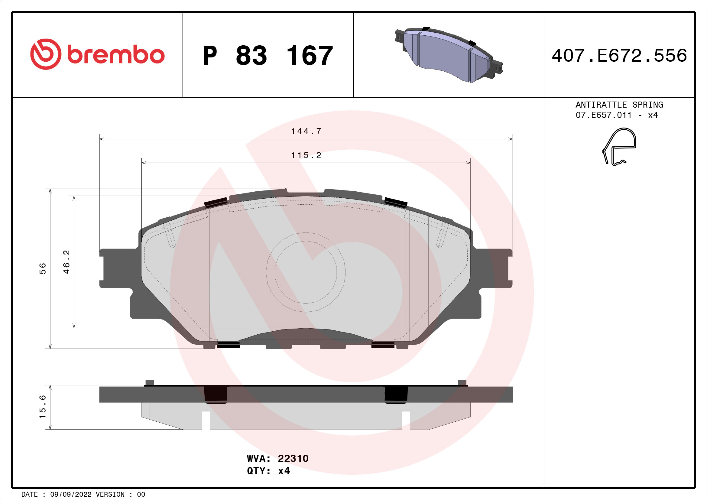 Brembo Remblokset P 83 167