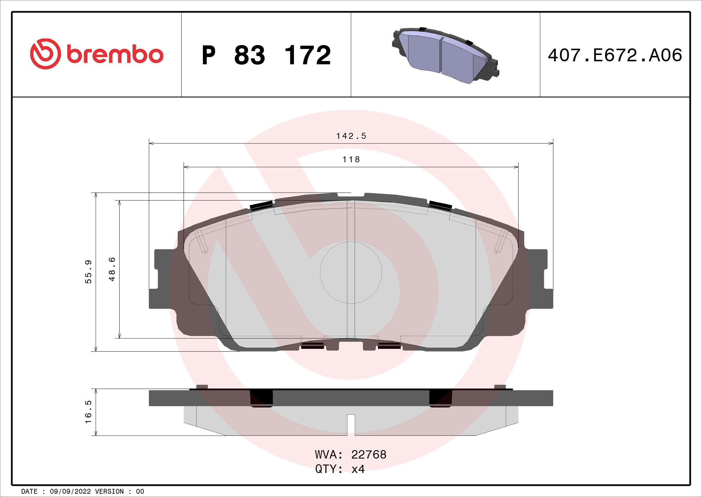 Brembo Remblokset P 83 172