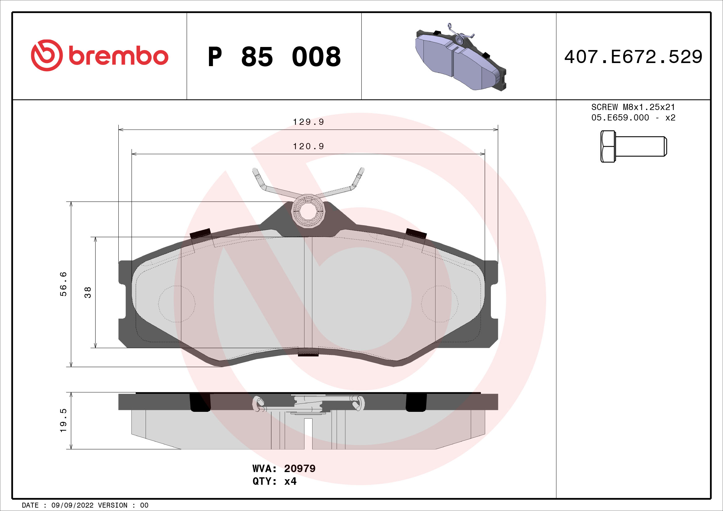 Brembo Remblokset P 85 008