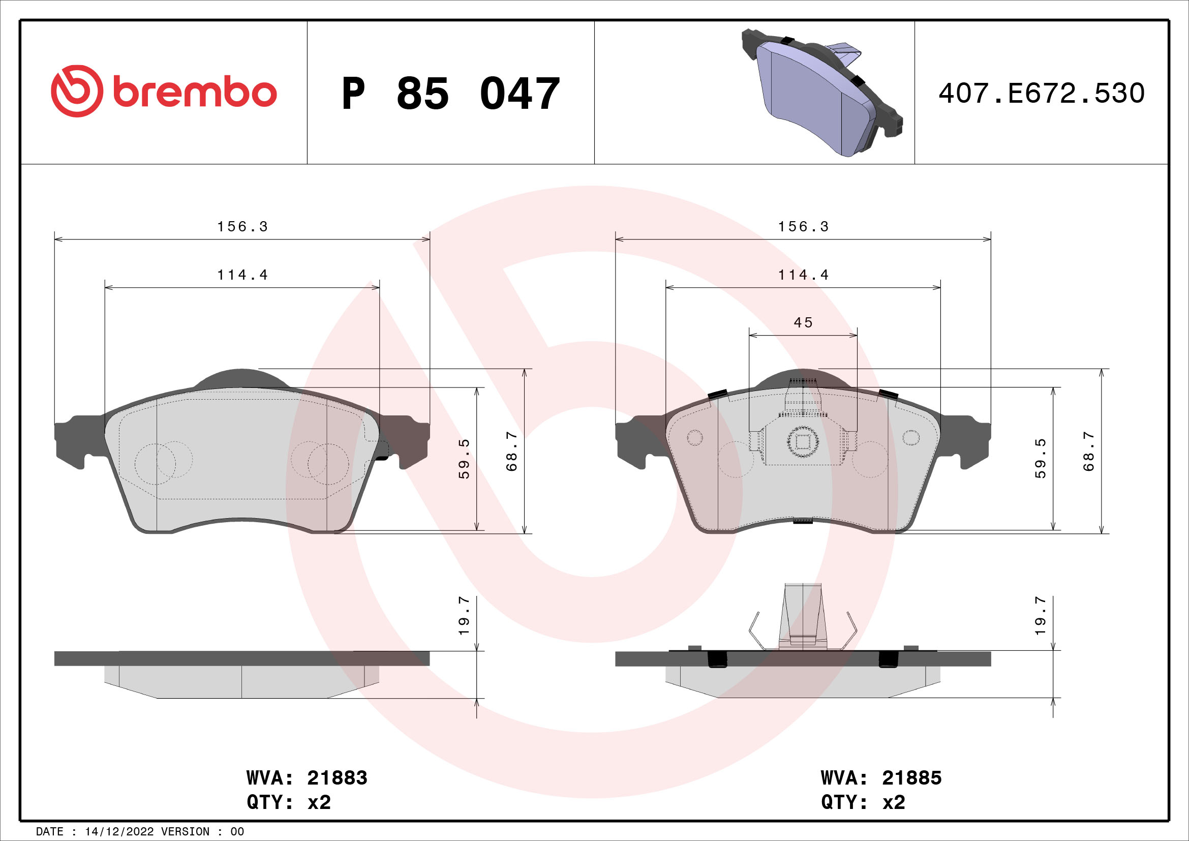 Brembo Remblokset P 85 047