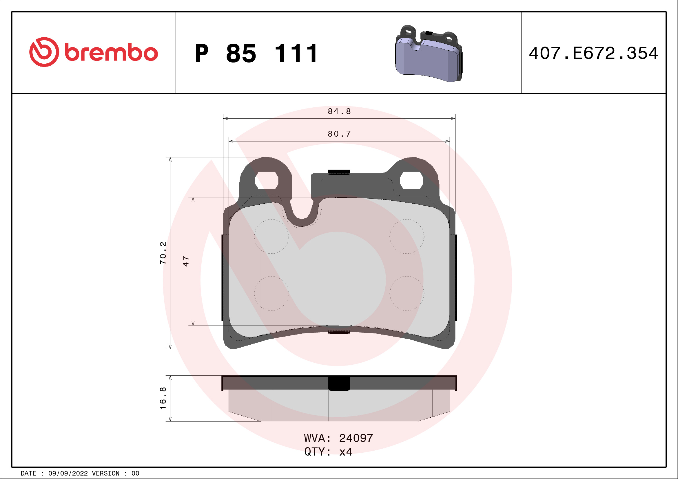 Brembo Remblokset P 85 111