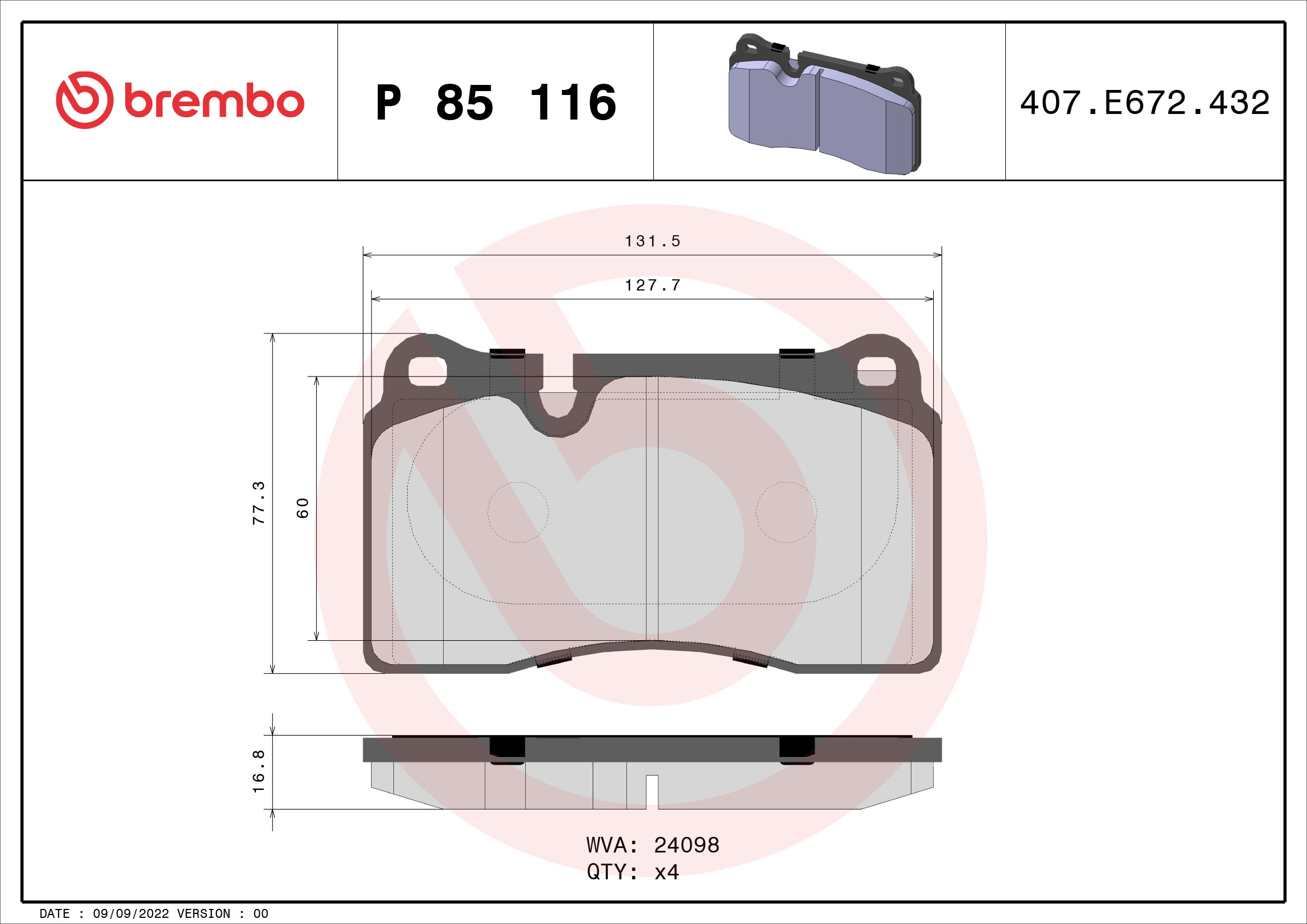 Brembo Remblokset P 85 116