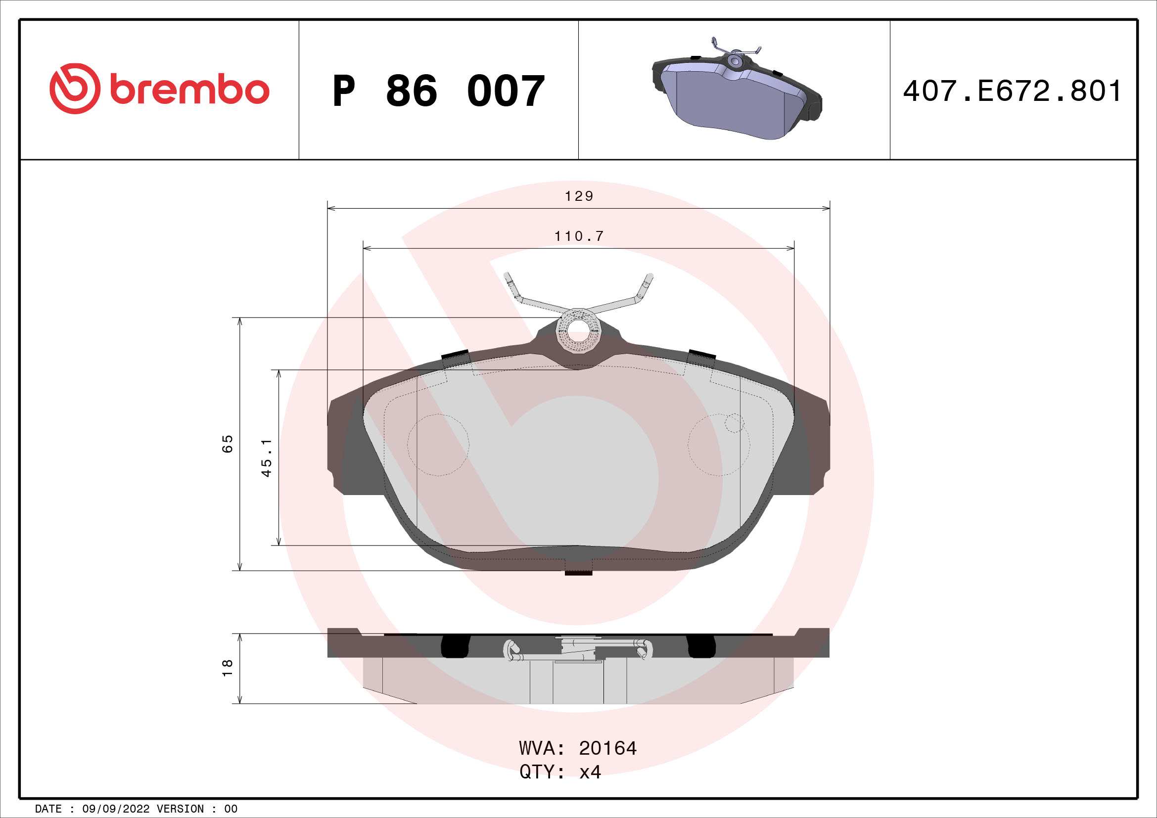 Brembo Remblokset P 86 007