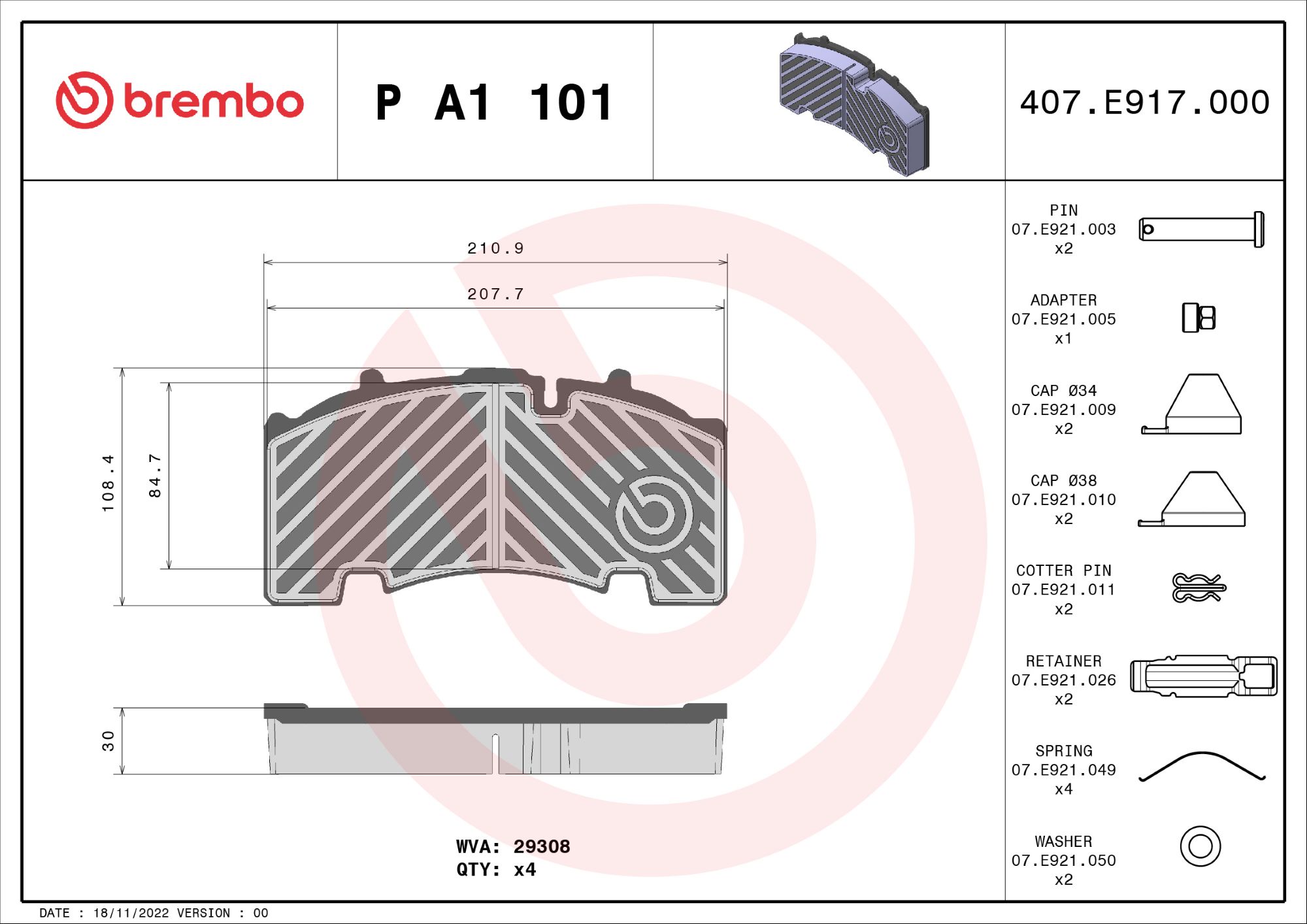 Brembo Remblokset P A1 101