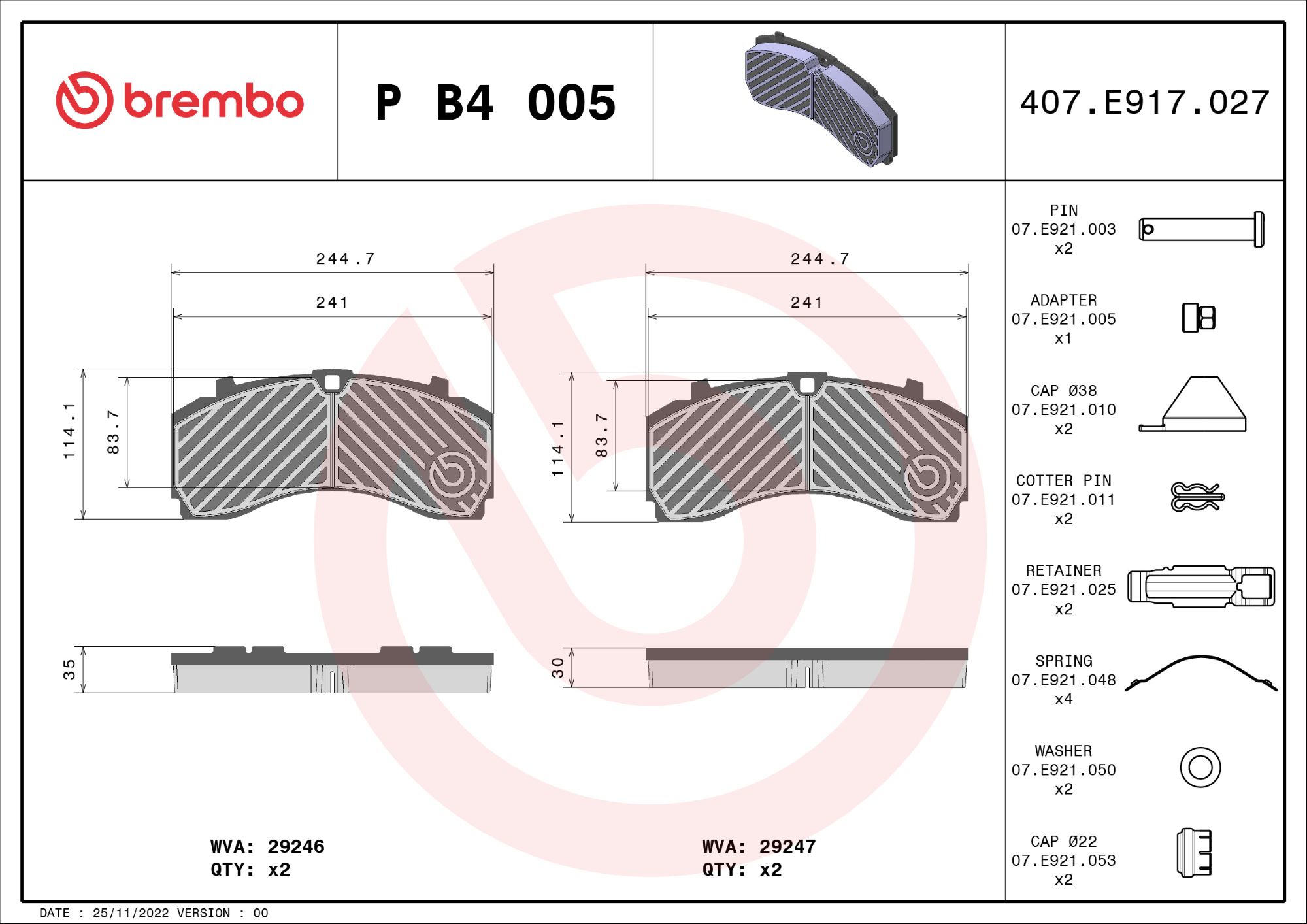 Brembo Remblokset P B4 005