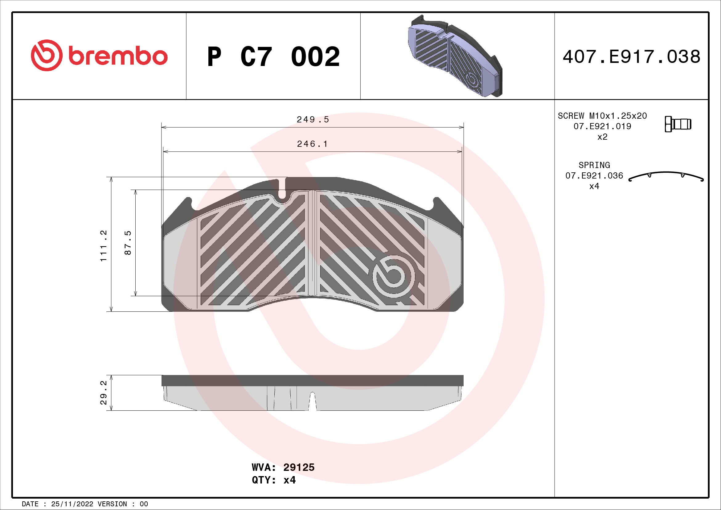 Brembo Remblokset P C7 002