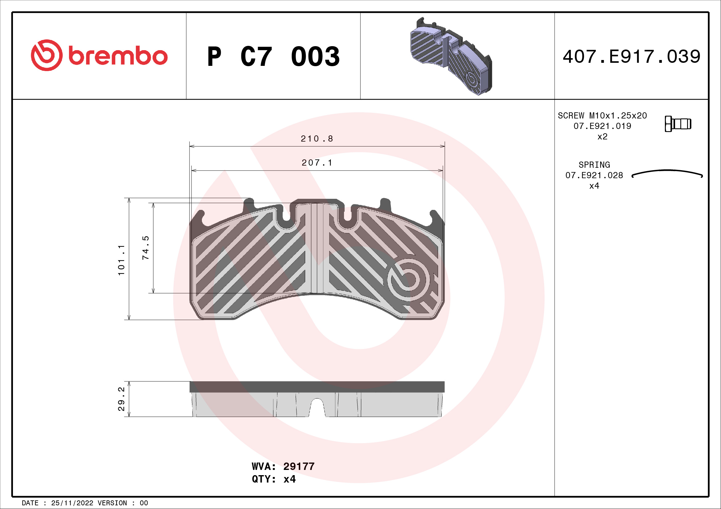 Brembo Remblokset P C7 003