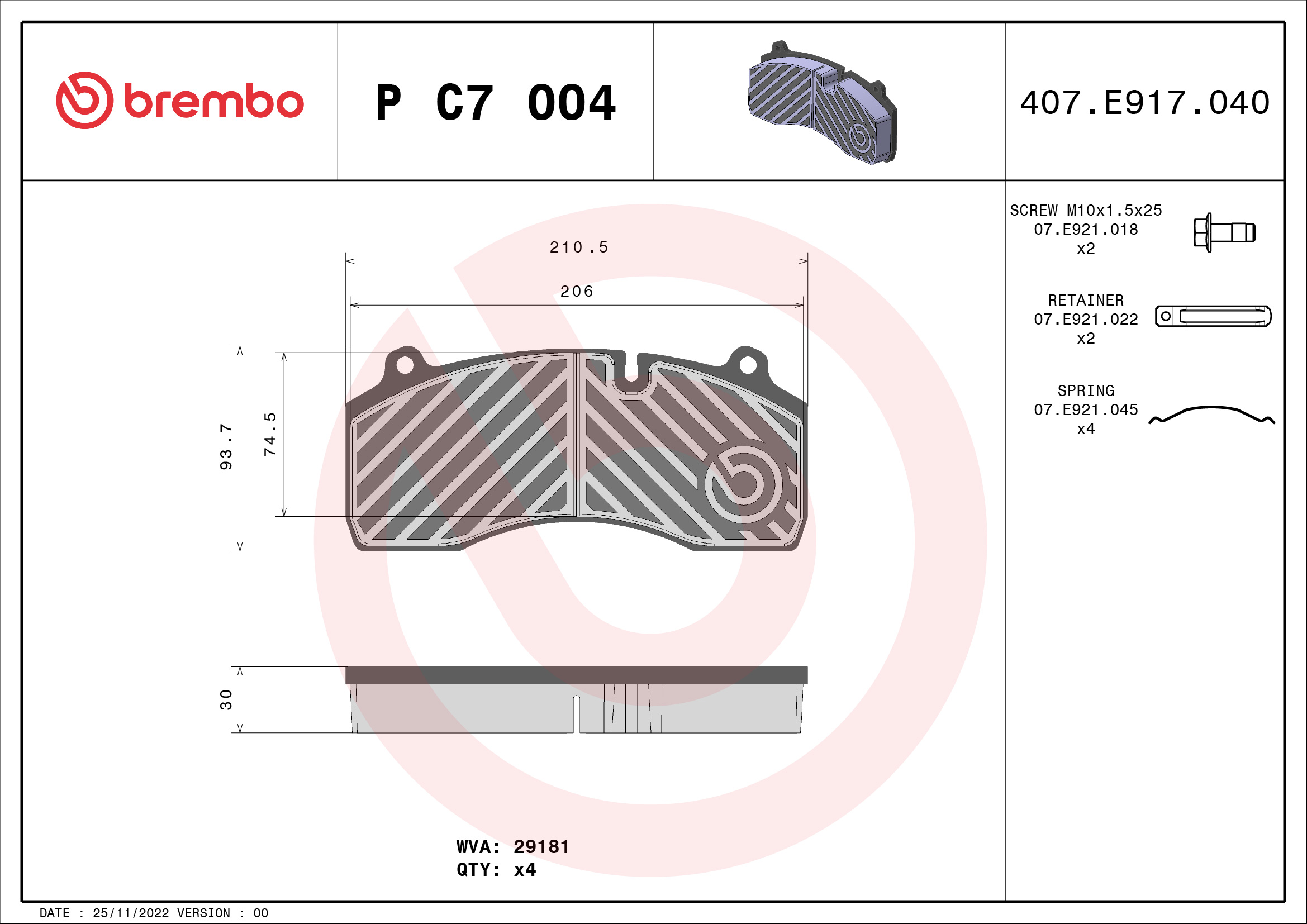 Brembo Remblokset P C7 004