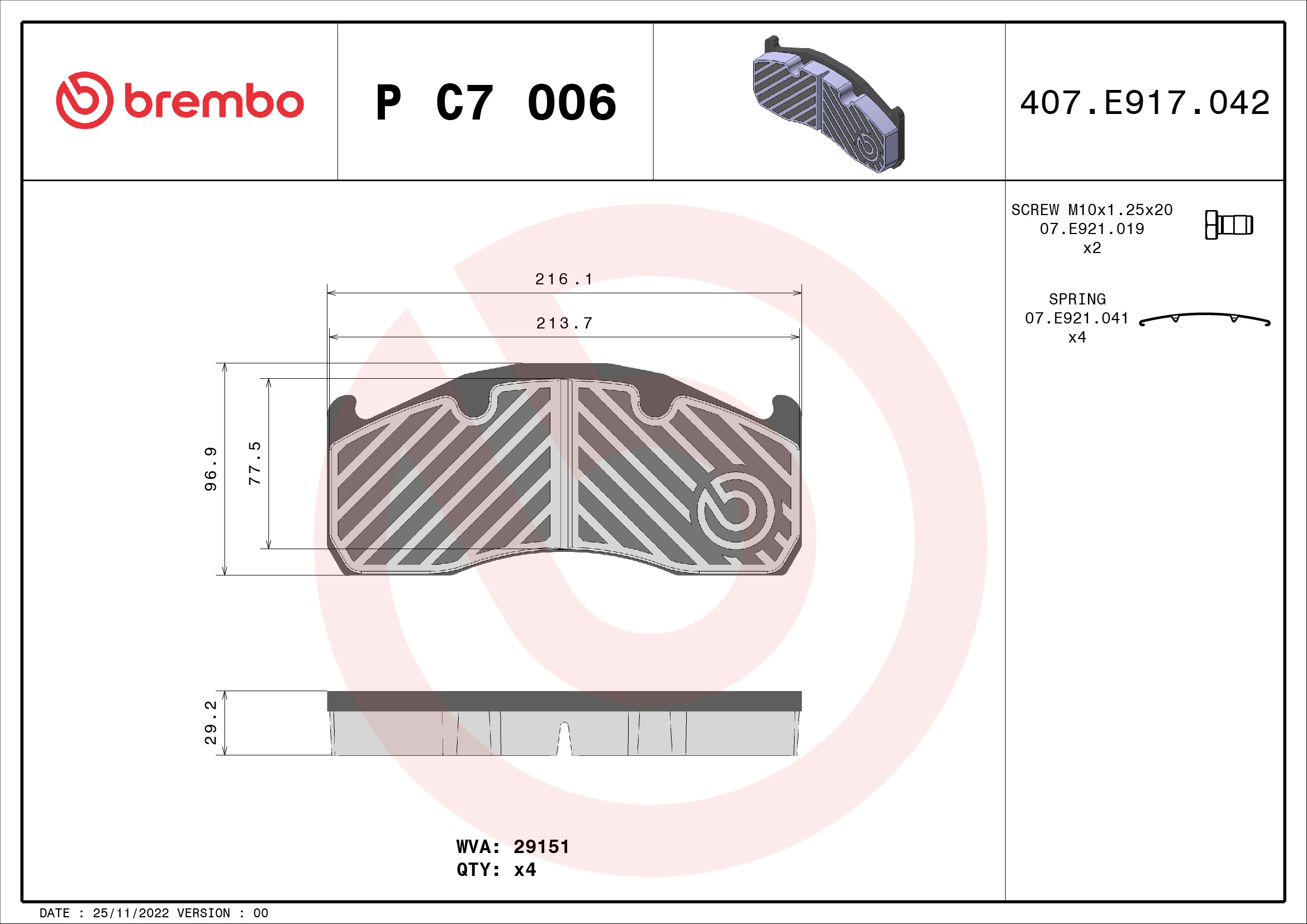 Brembo Remblokset P C7 006