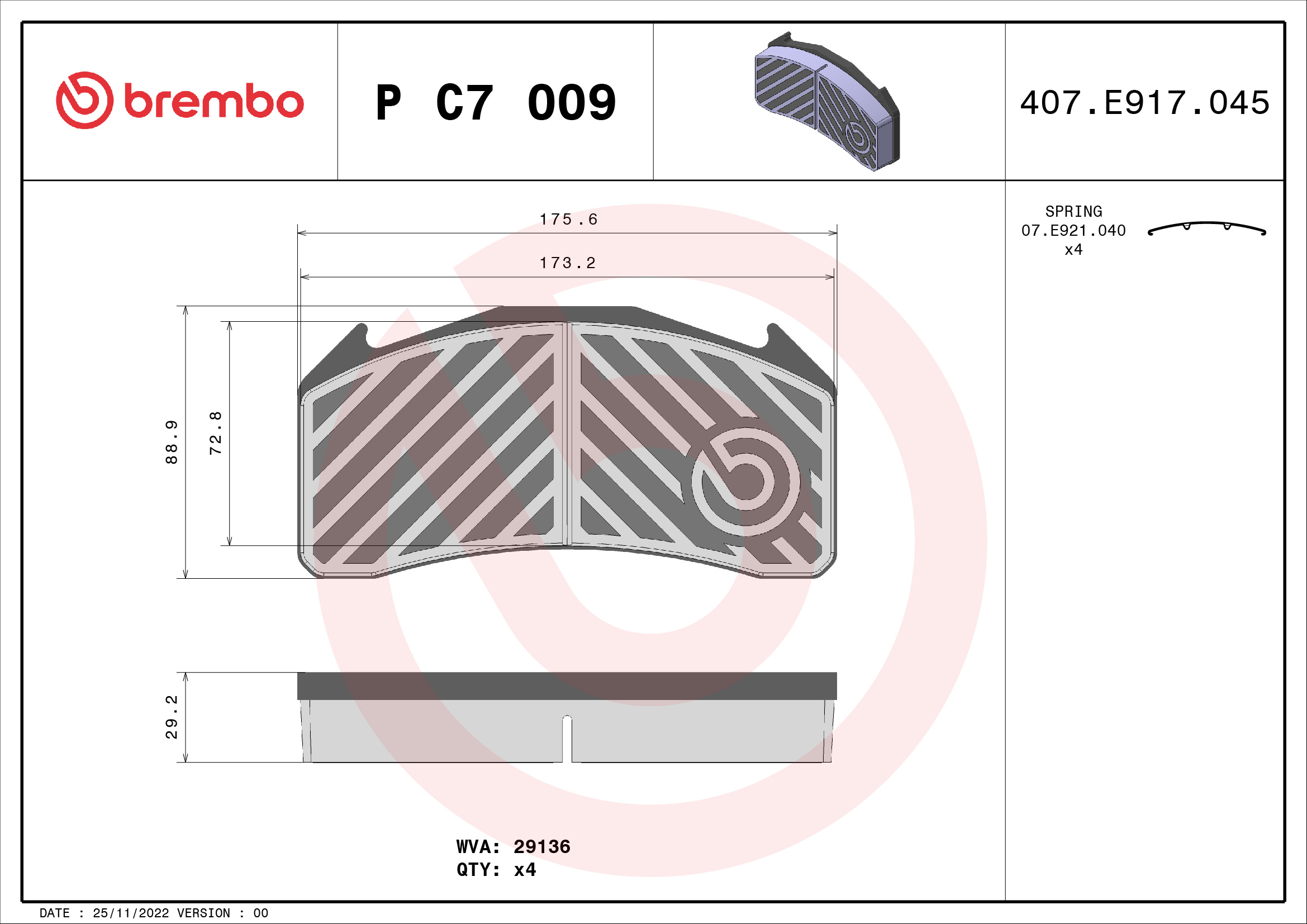 Brembo Remblokset P C7 009