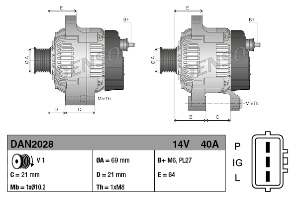 Denso Alternator/Dynamo DAN2028