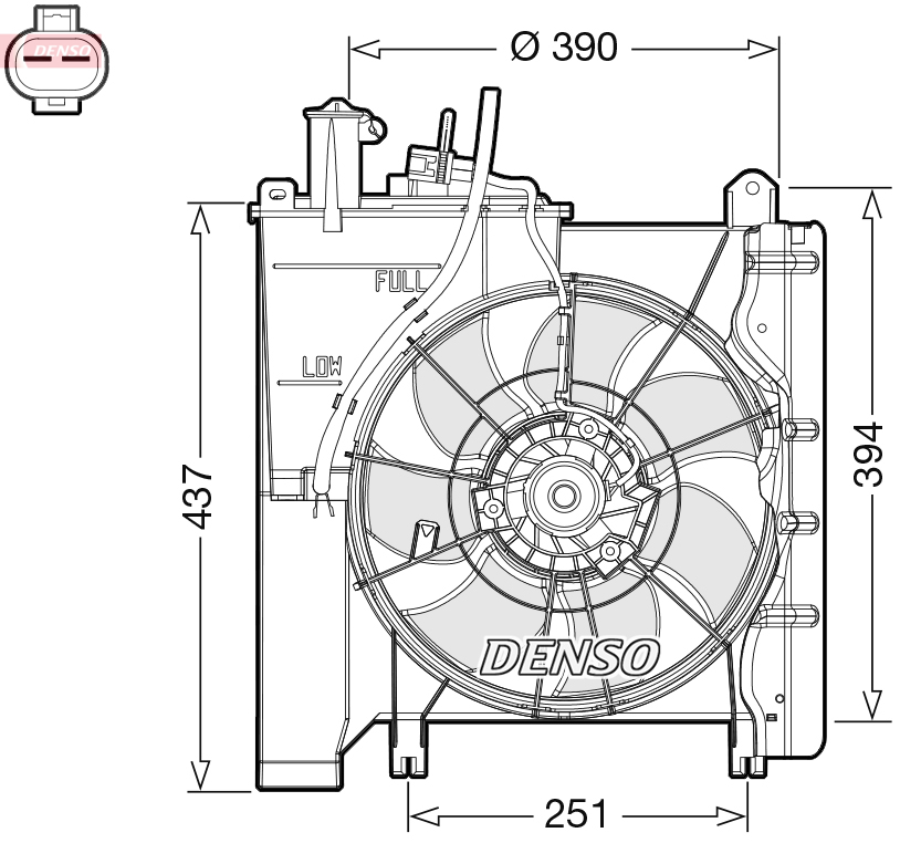 Denso Ventilatorwiel-motorkoeling DER21023