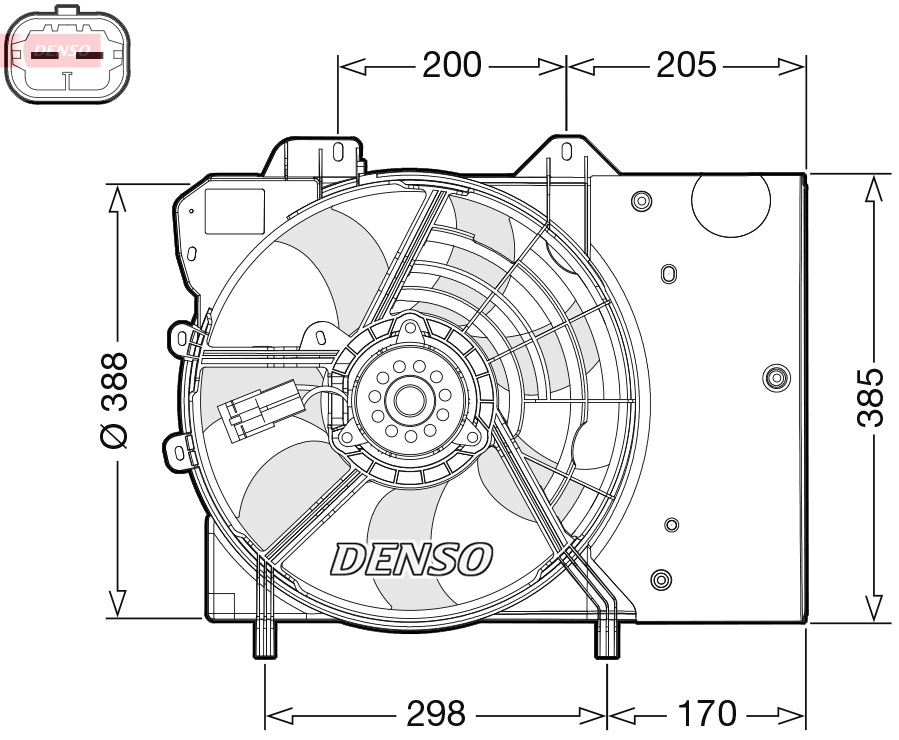 Denso Ventilatorwiel-motorkoeling DER21024