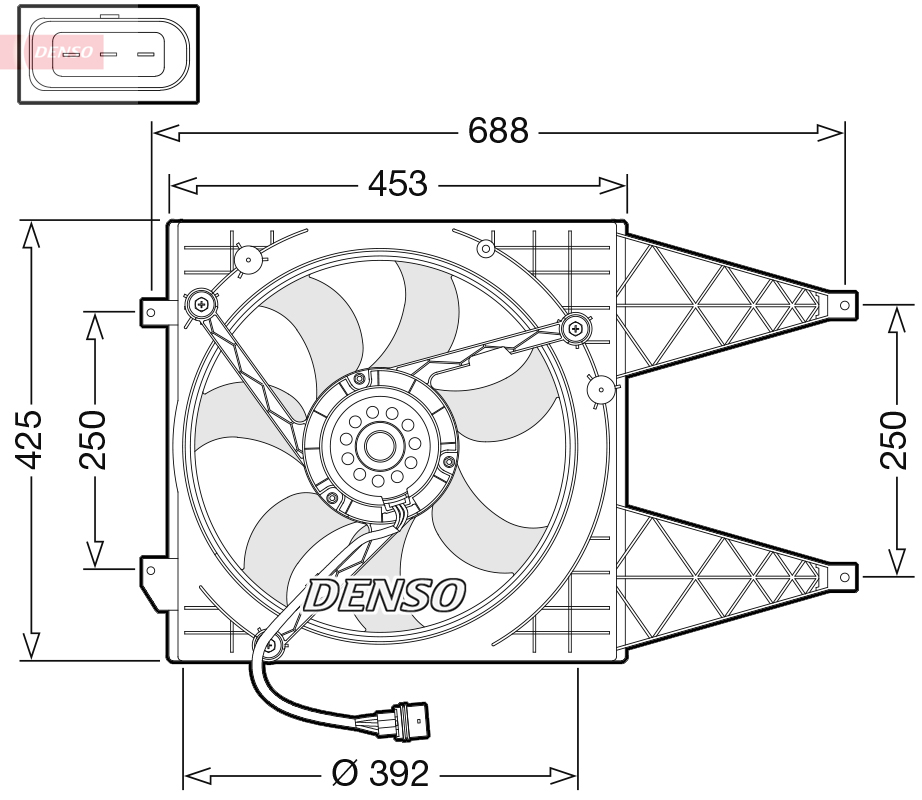 Denso Ventilatorwiel-motorkoeling DER32016