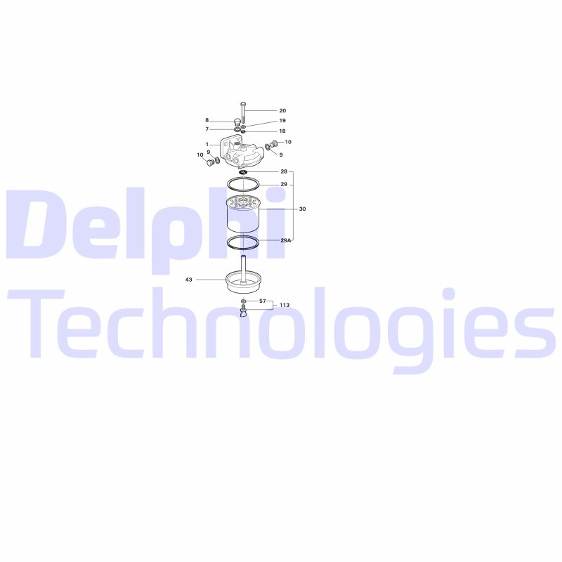 Delphi Diesel Brandstoffilter 5836B910