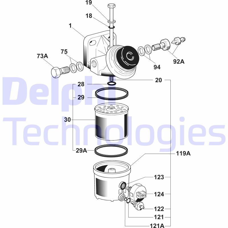 Delphi Diesel Brandstoffilter 6260B641B