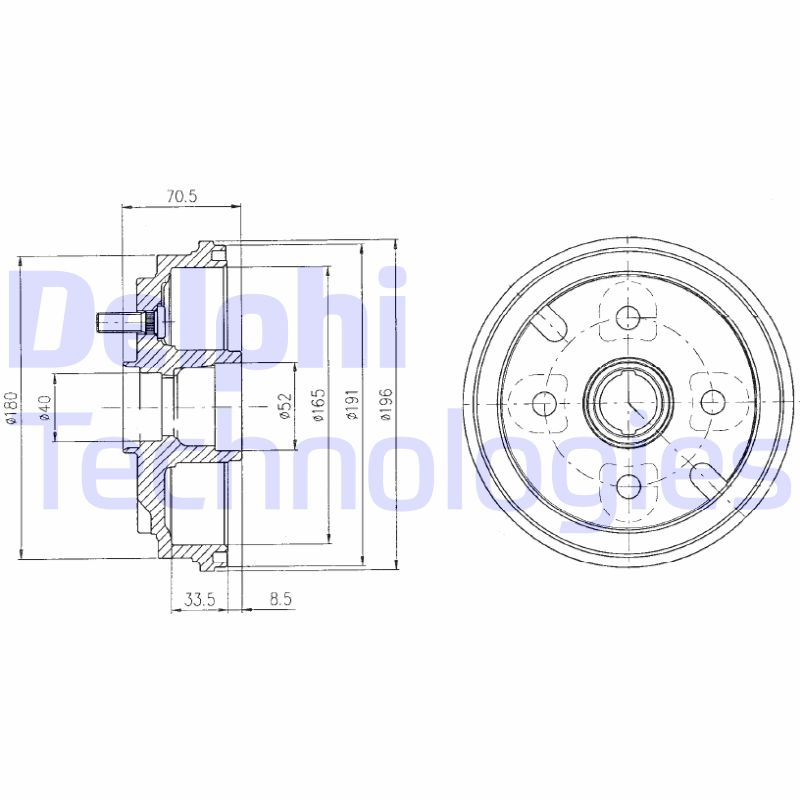 Delphi Diesel Remtrommel BF462