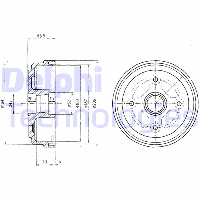 Delphi Diesel Remtrommel BF490