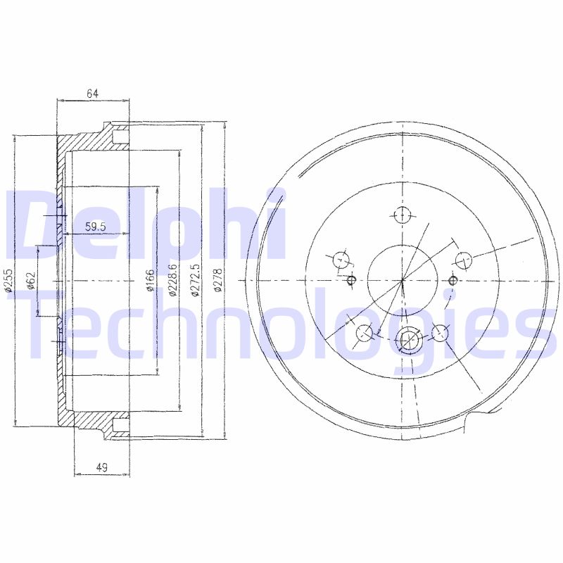 Delphi Diesel Remtrommel BF495