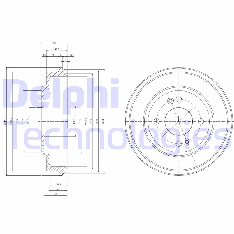 Delphi Diesel Remtrommel BF517